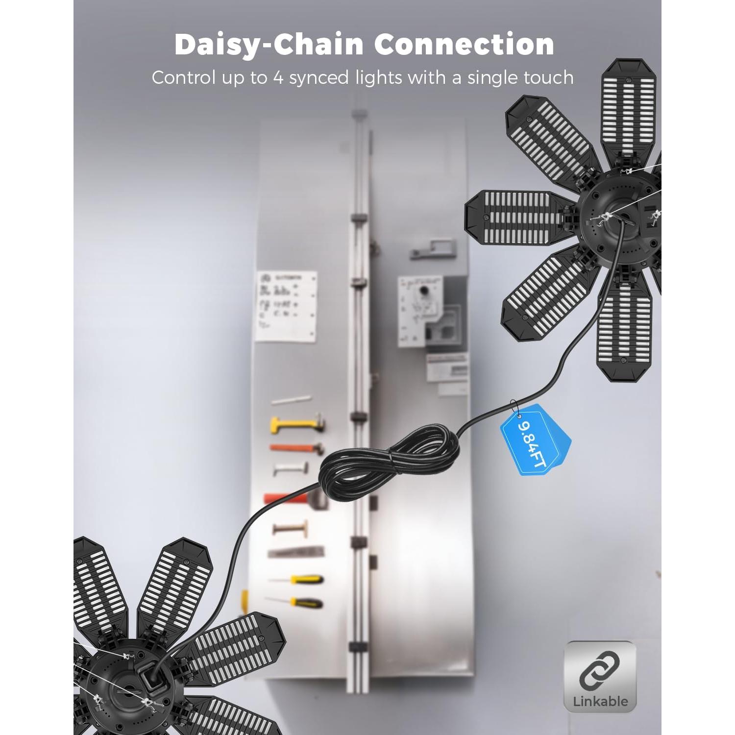 Sensor de Movimiento RUNBARRY 25000LM Luz de Garaje LED 6500K