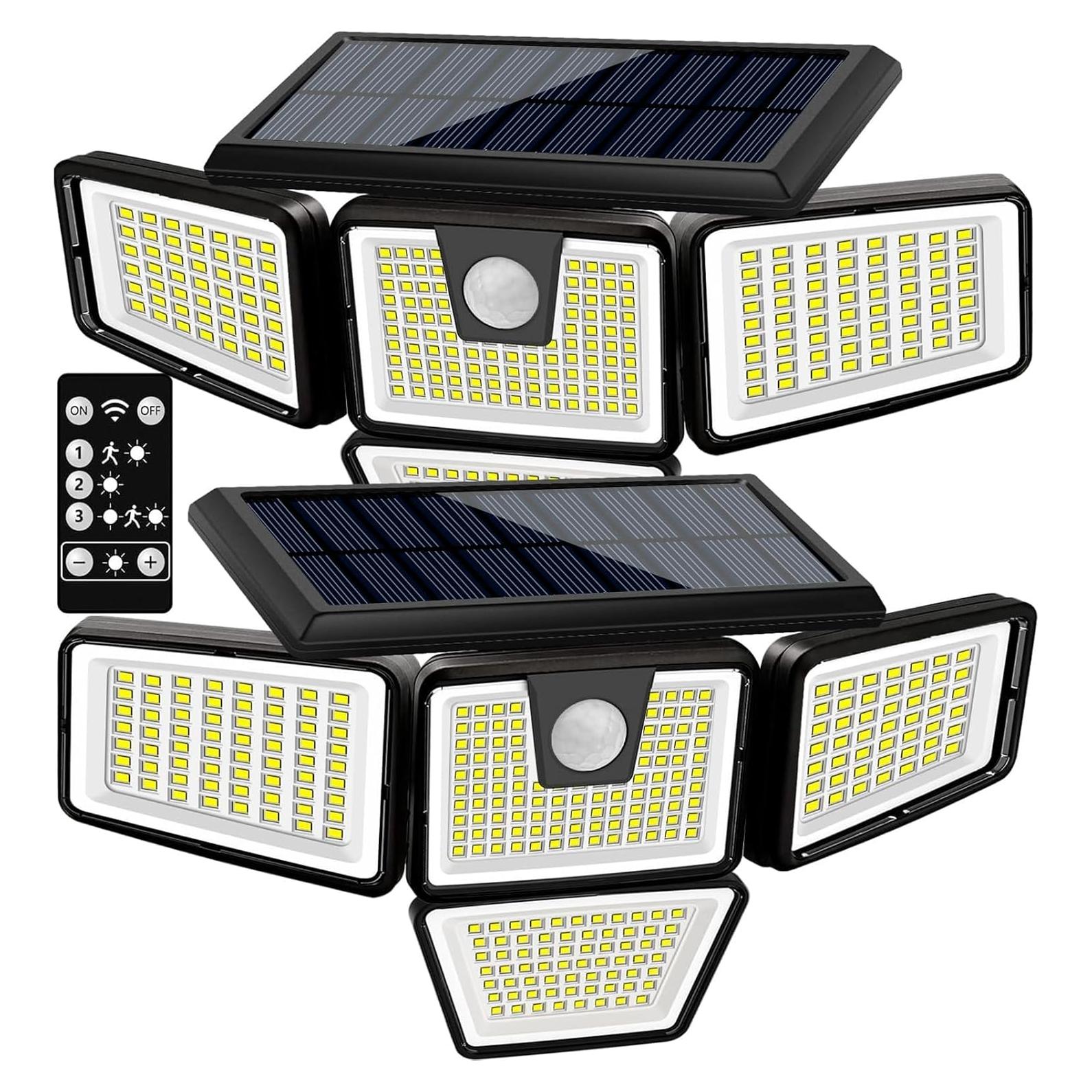 Luces Solares de Seguridad AmeriTop SL-25D - 4 Cabezas 300 LED