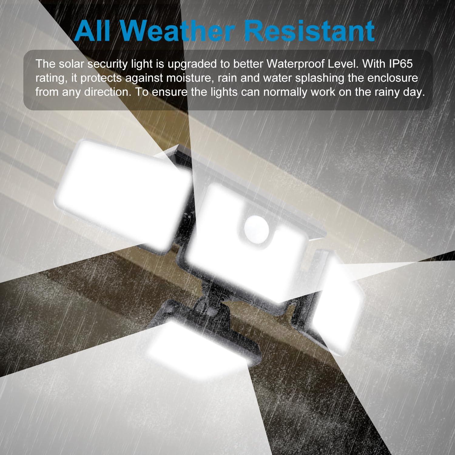 Luces Solares de Seguridad AmeriTop SL-25D - 4 Cabezas 300 LED