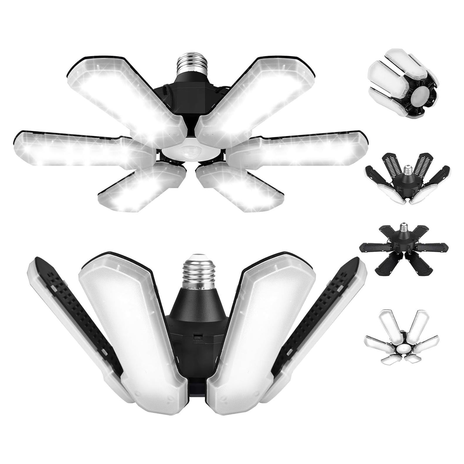 Luz LED de Garaje Unenrui 18000LM 6500K Paneles Ajustables