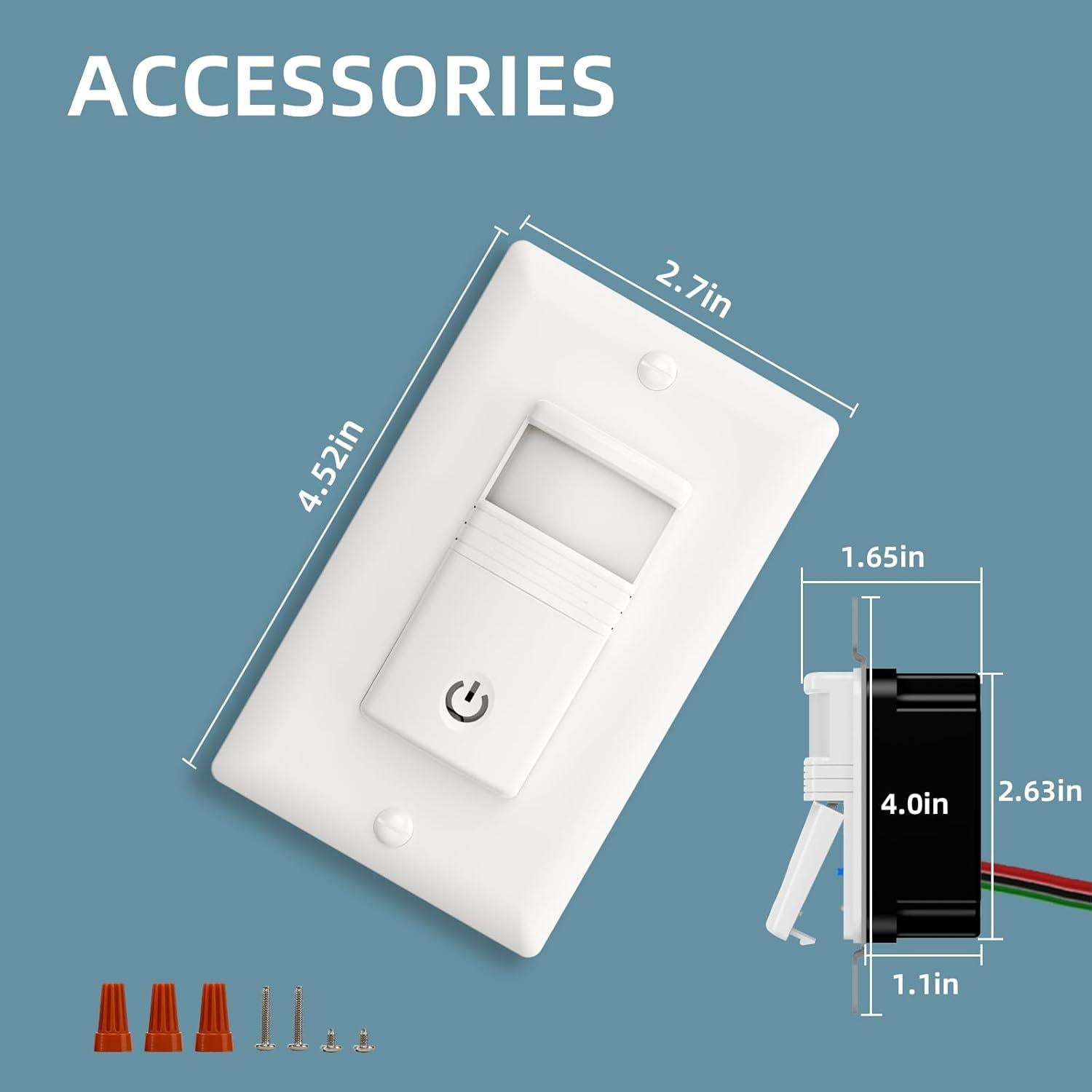 Interruptor de Luz con Sensor de Movimiento ECOELER YM2106, Blanco