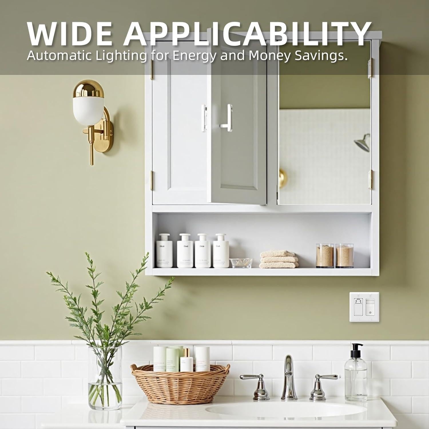 Interruptor de Luz con Sensor de Movimiento ECOELER YM2106, Blanco