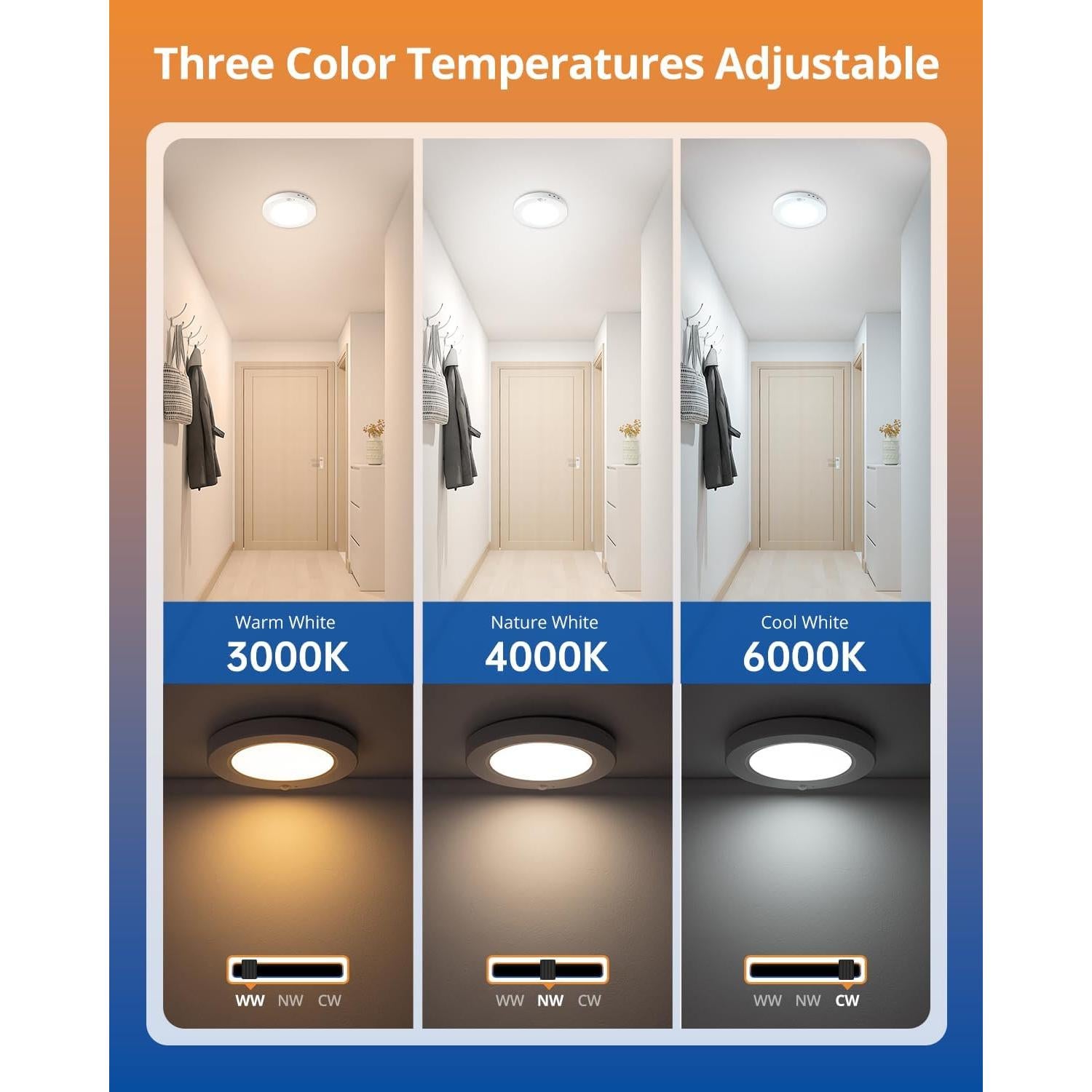 Luz de Techo con Sensor de Movimiento Wowatt 15W 1800LM 3000K-6000K
