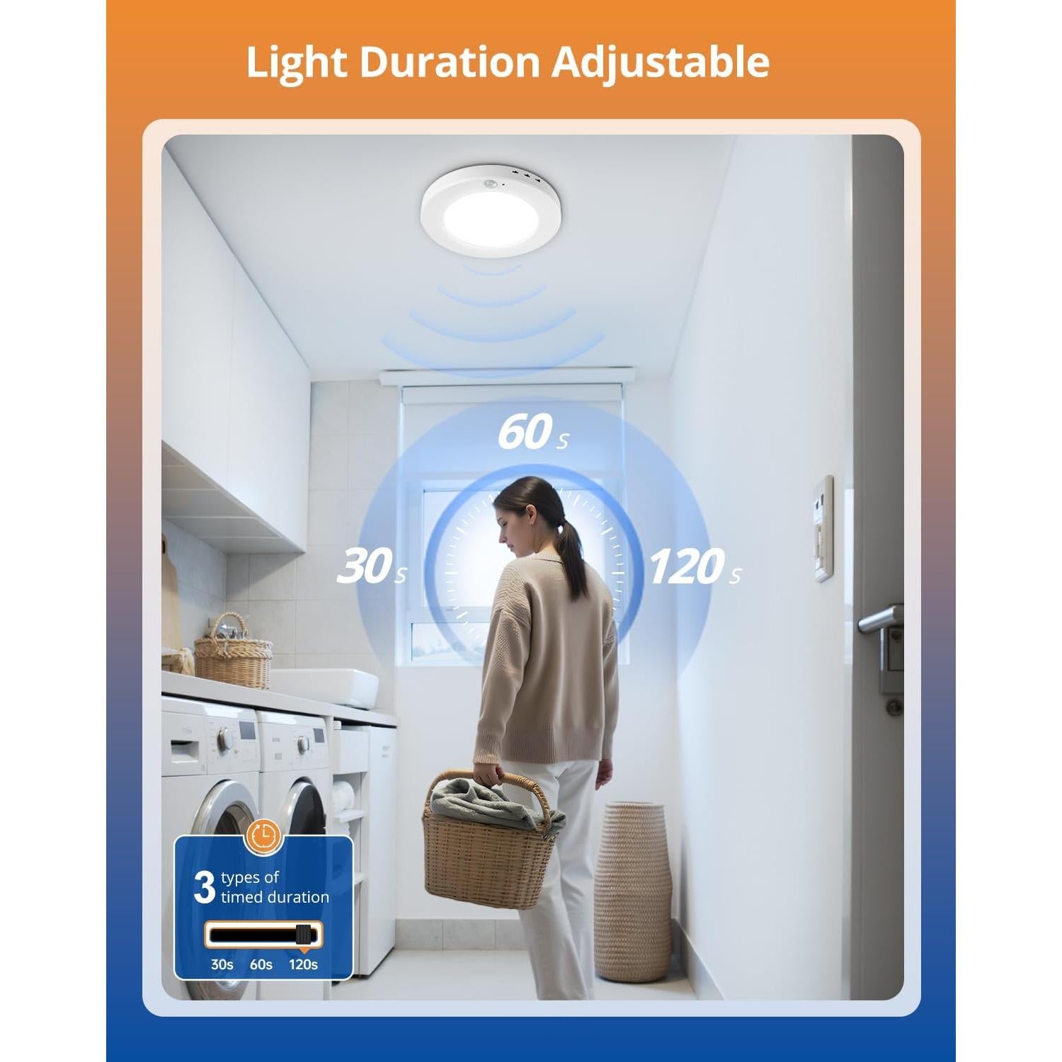 Luz de Techo con Sensor de Movimiento Wowatt 15W 1800LM 3000K-6000K