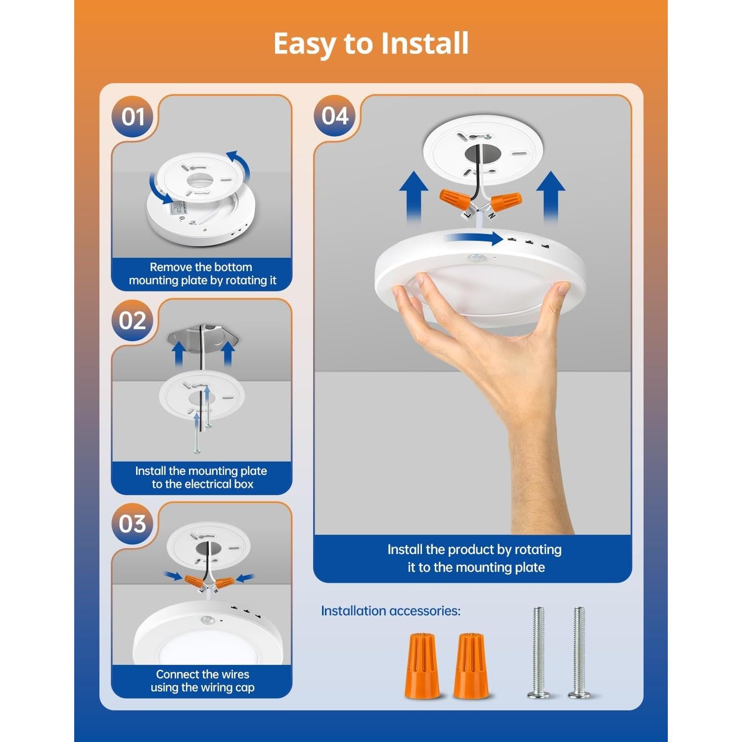 Luz de Techo con Sensor de Movimiento Wowatt 15W 1800LM 3000K-6000K