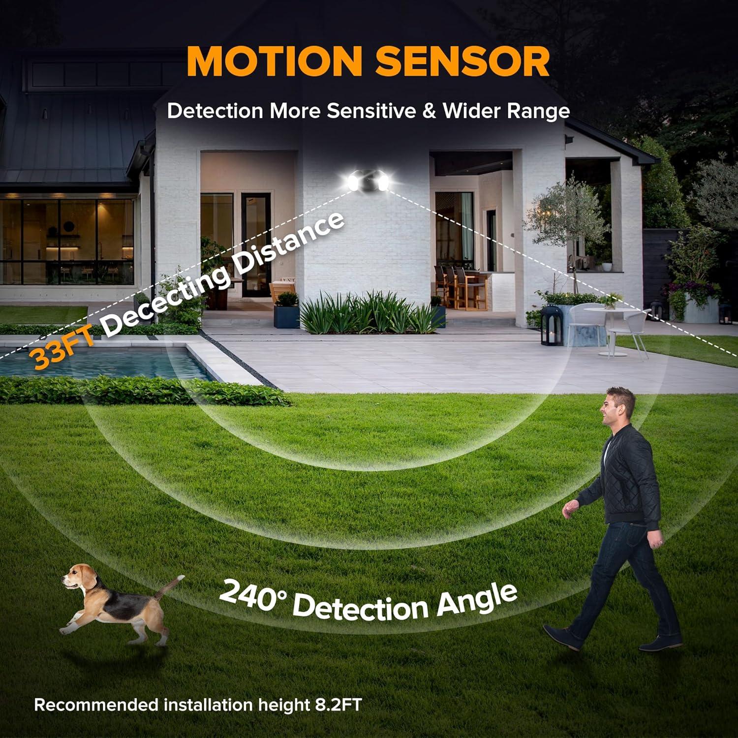 Focos LED exteriores LUTEC 35W 4000LM con 2 sensores IP65