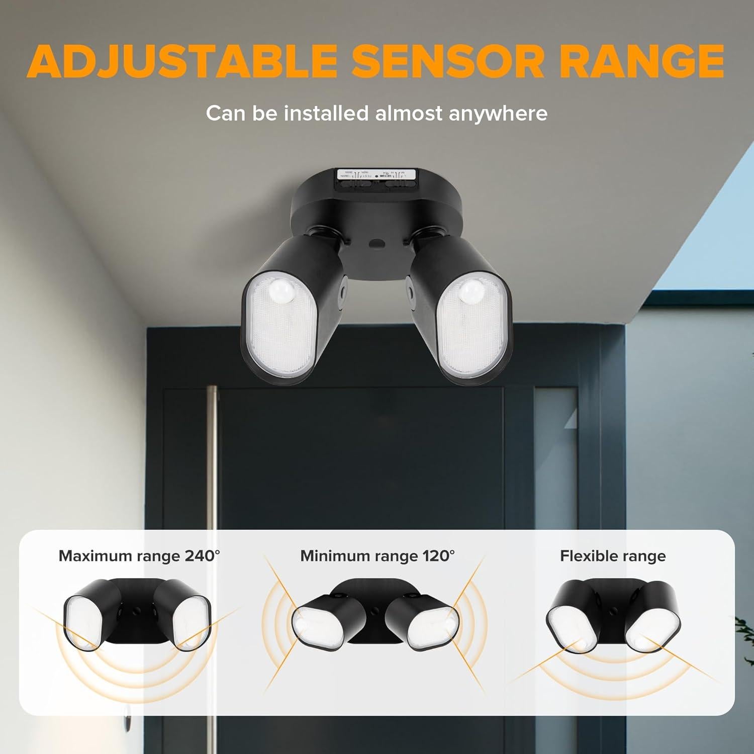 Focos LED exteriores LUTEC 35W 4000LM con 2 sensores IP65