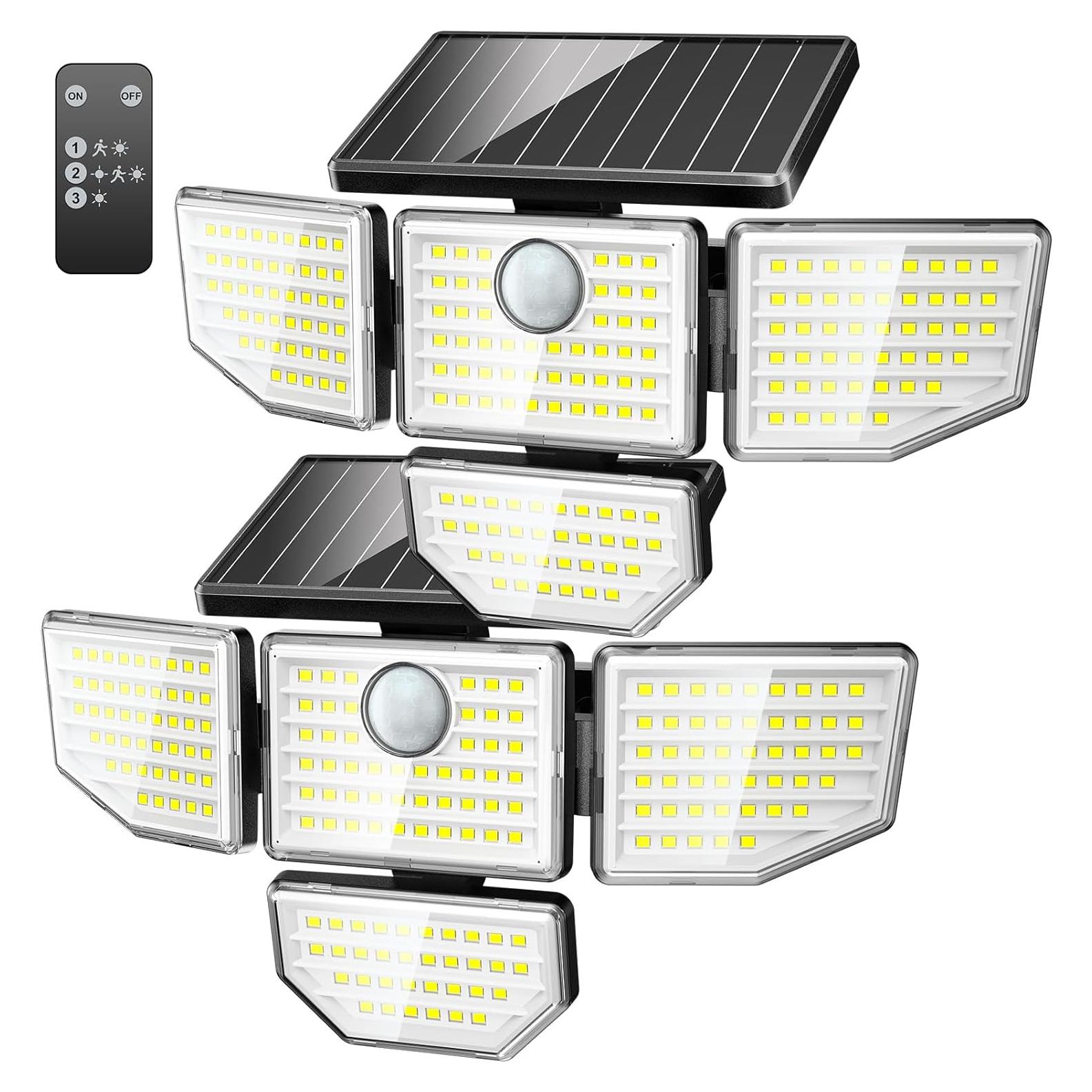 Luz Solar Exterior Adewalk 3000LM 4 Cabezas 188 LED IP65