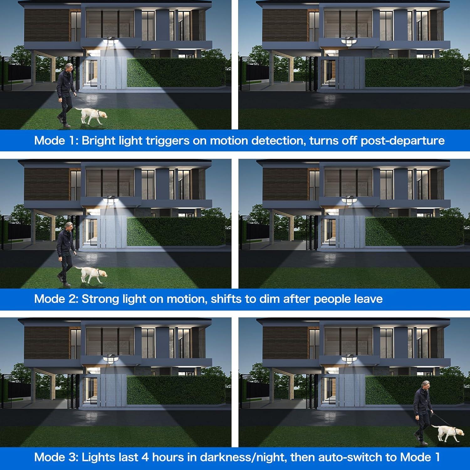Luz Solar Exterior Adewalk 3000LM 4 Cabezas 188 LED IP65