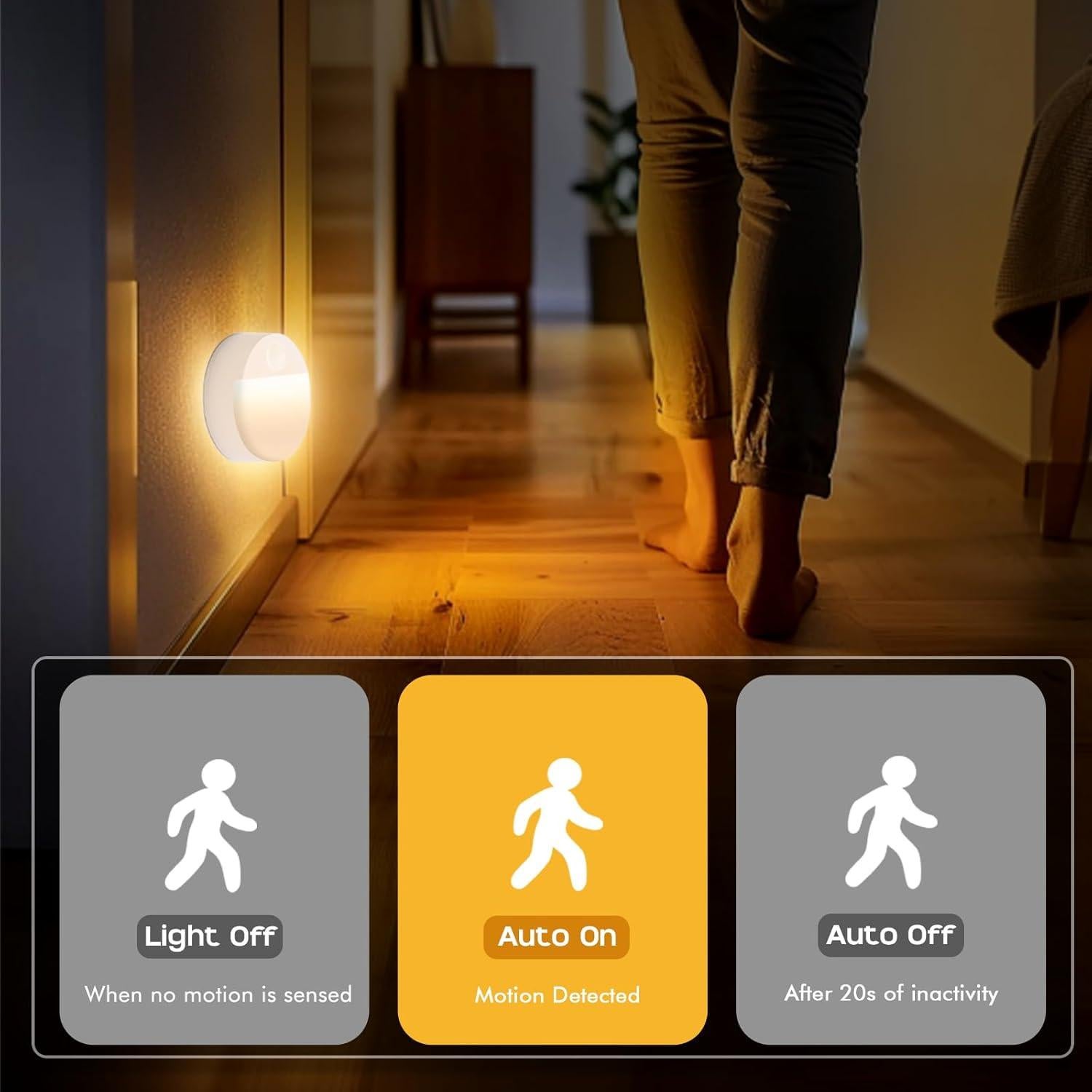 Paquete de 3 luces LED de sensor de movimiento Guankaidianzishangwu