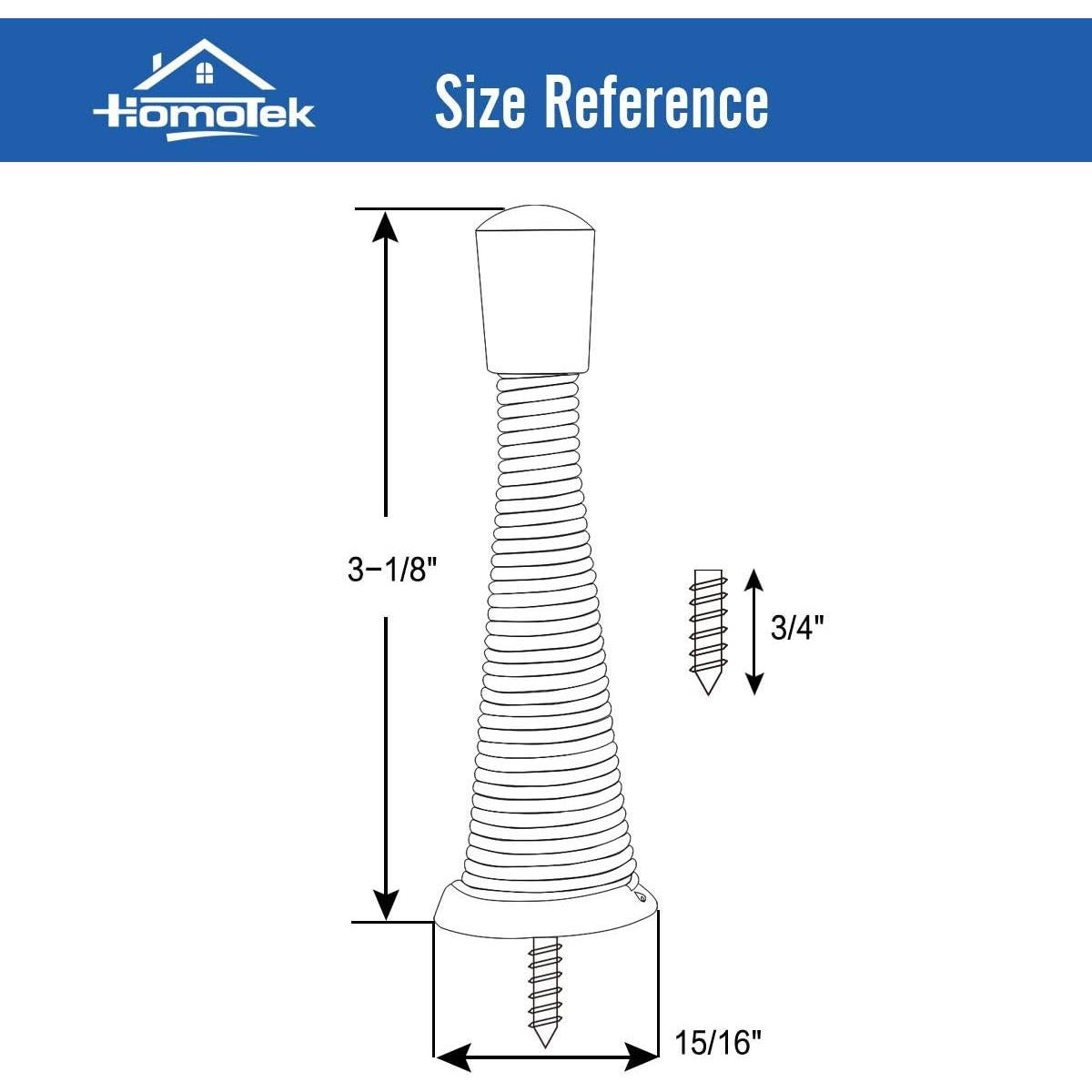 Tope de Puerta de Resorte HOMOTEK 12 Paquete Negro 7.94 cm