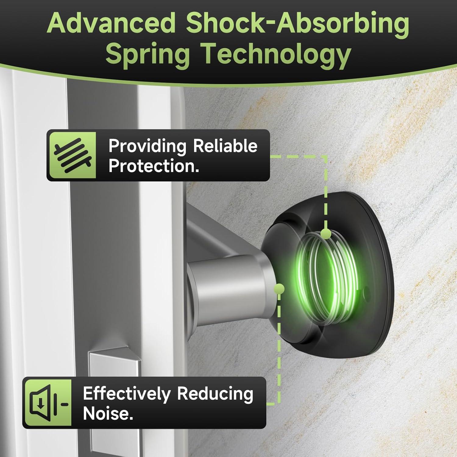 Protector de Pared para Puertas Sckeinwg 2PCS Silicona Negro