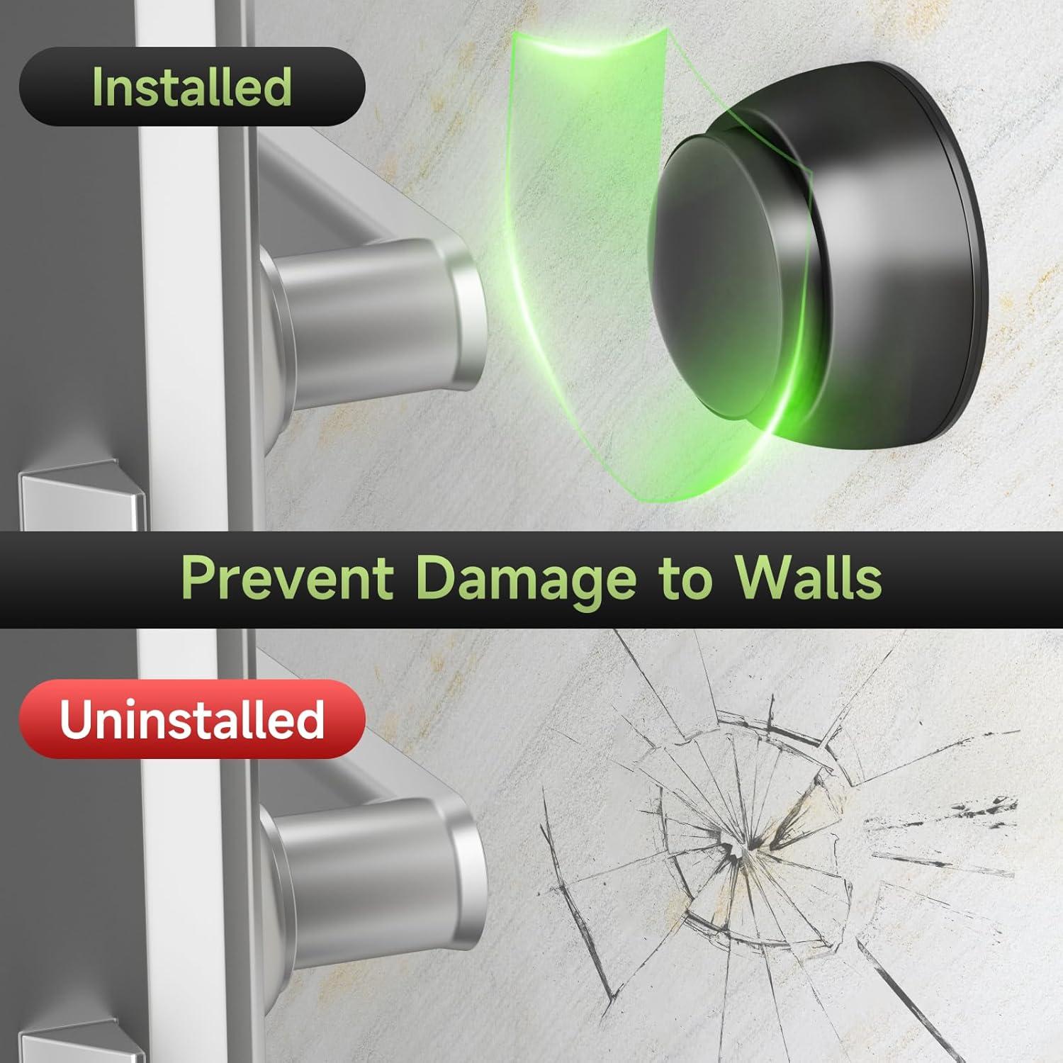 Protector de Pared para Puertas Sckeinwg 2PCS Silicona Negro