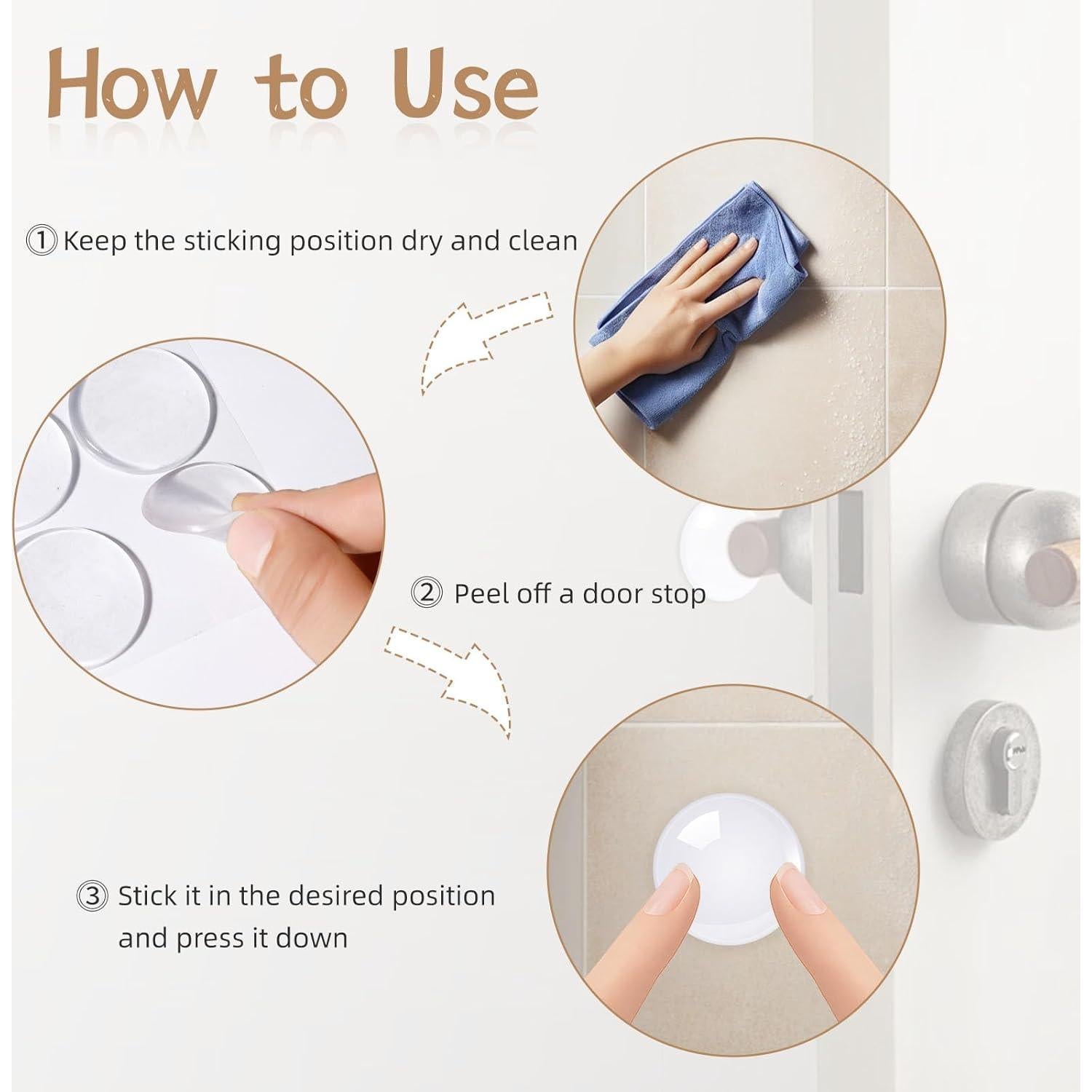 Topes de Puerta de Silicona Horsmiyala, 6 Piezas Transparentes