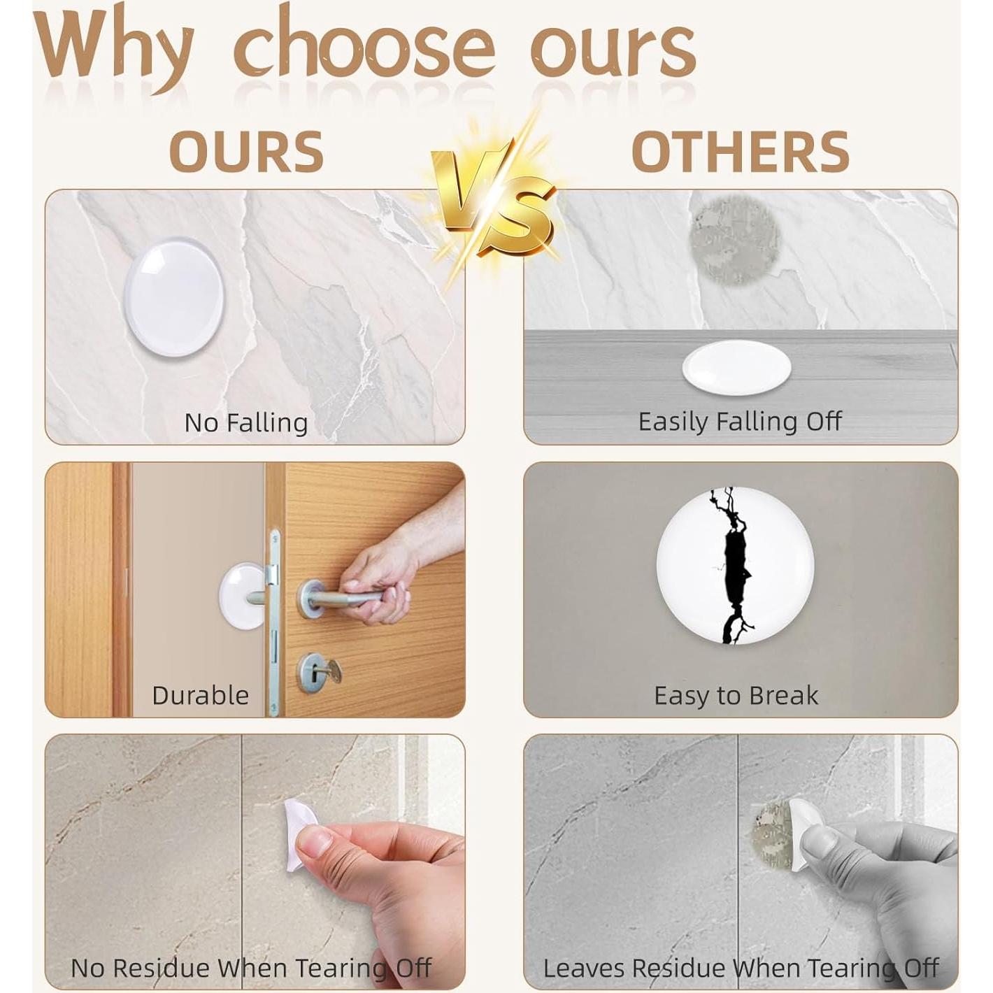 Topes de Puerta de Silicona Horsmiyala, 6 Piezas Transparentes