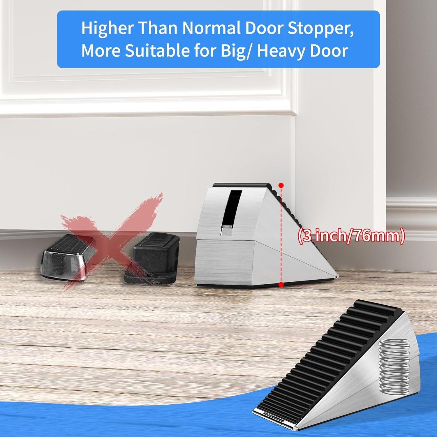 2 Cuñas de Puerta de Metal Mzsyxxm Antideslizantes 76 mm