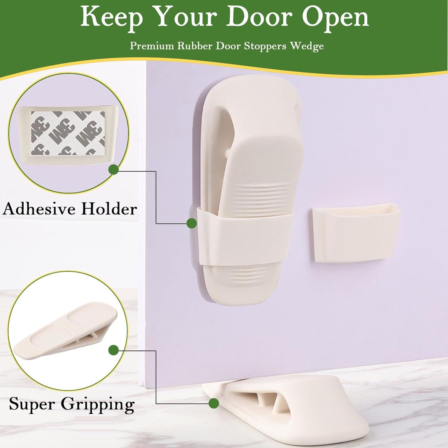 Tapones de Goma Fursafe&Q para Puertas - 2 Paquete Blanco