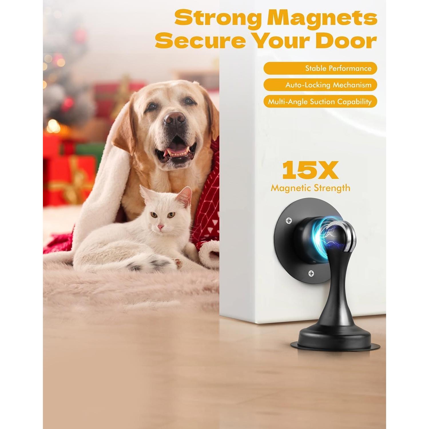 Topes de puerta magnéticos CRANACH - 3 Paquetes Acero Inoxidable