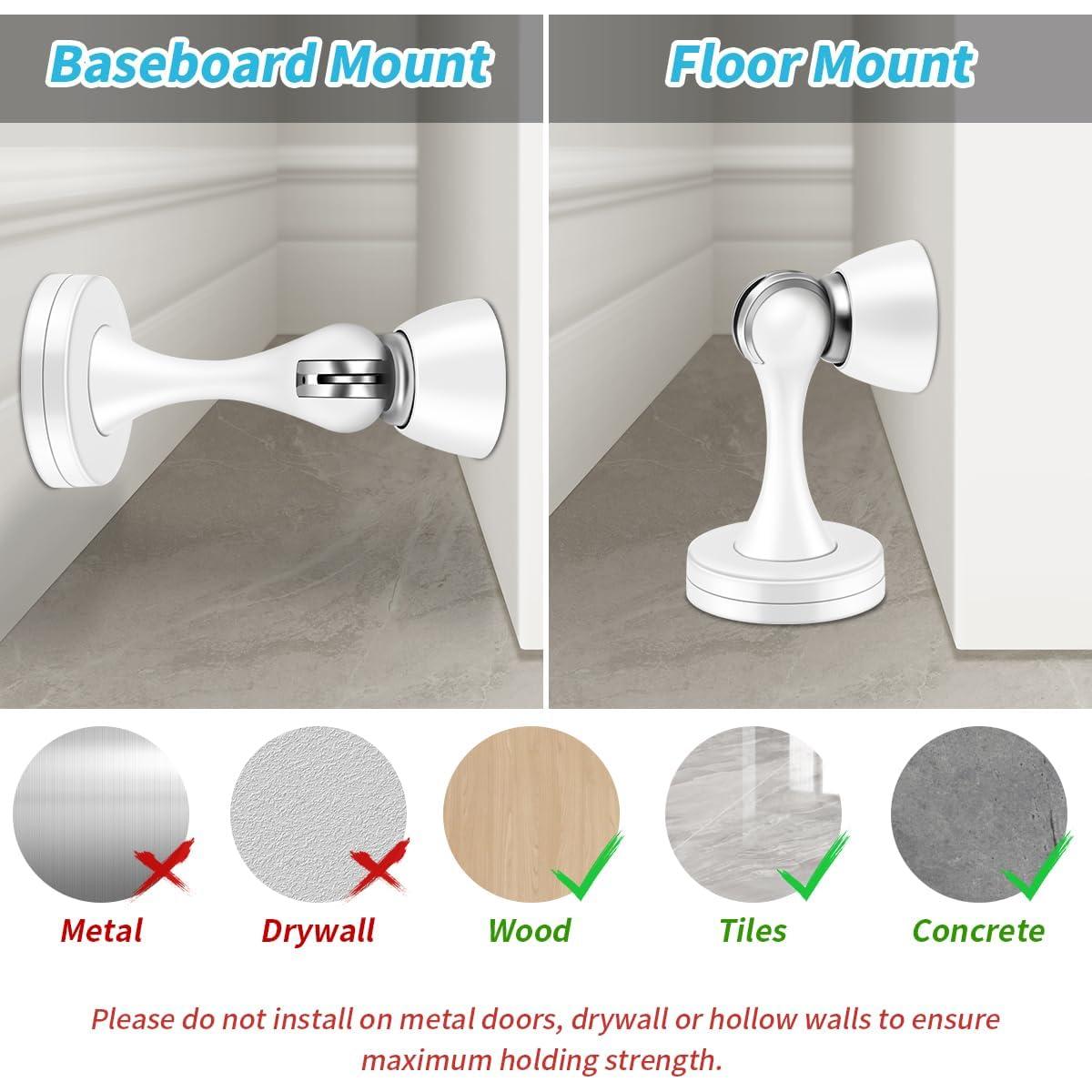 Paradas de Puerta Magnéticas KOLAKO Blancas 2 Paquete Acero Inoxidable