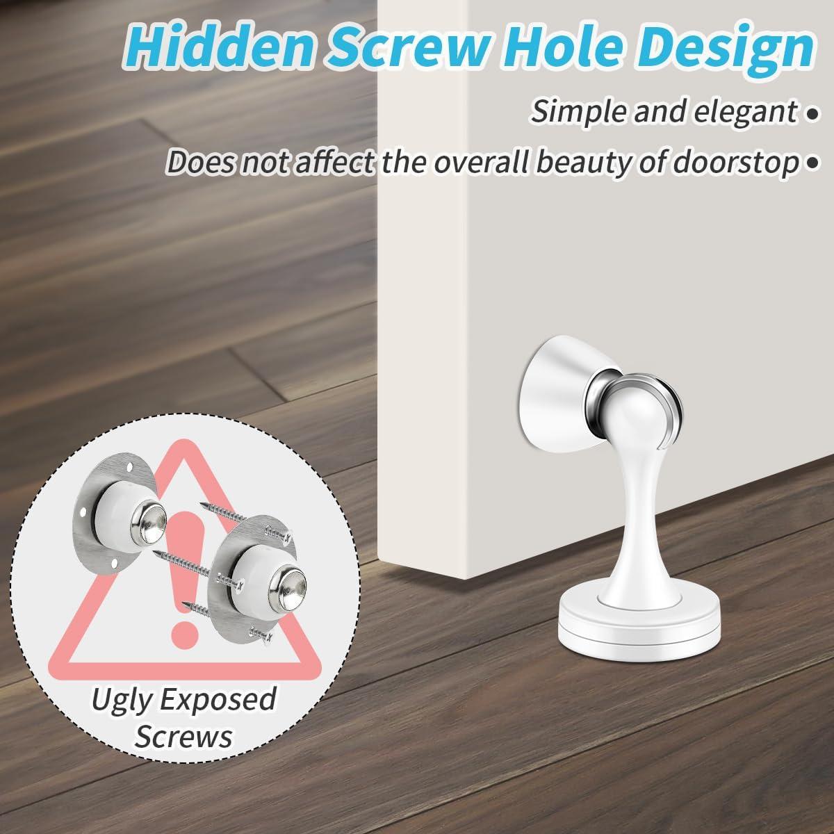 Paradas de Puerta Magnéticas KOLAKO Blancas 2 Paquete Acero Inoxidable