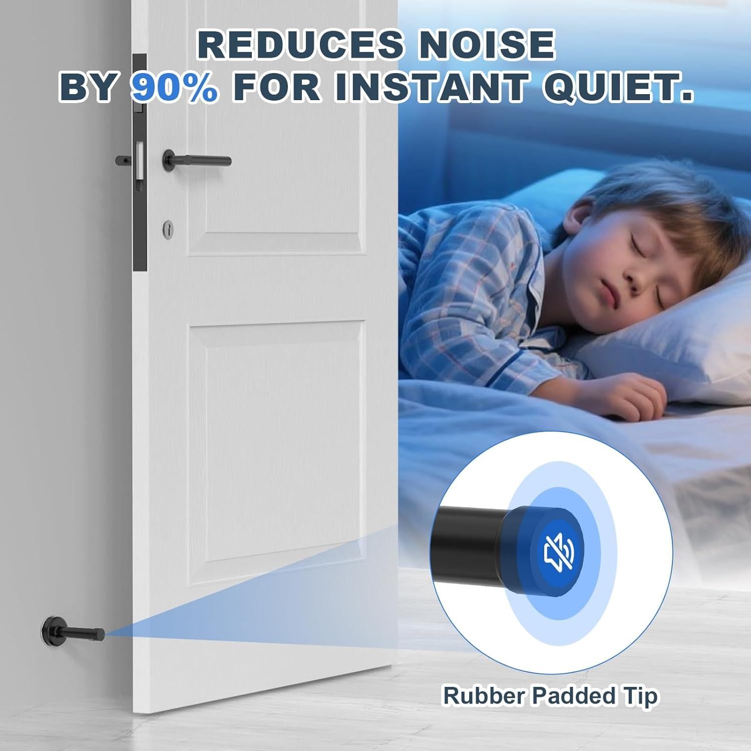 Topes de Puerta Profasion 2 Paquete Acero Inoxidable Negro