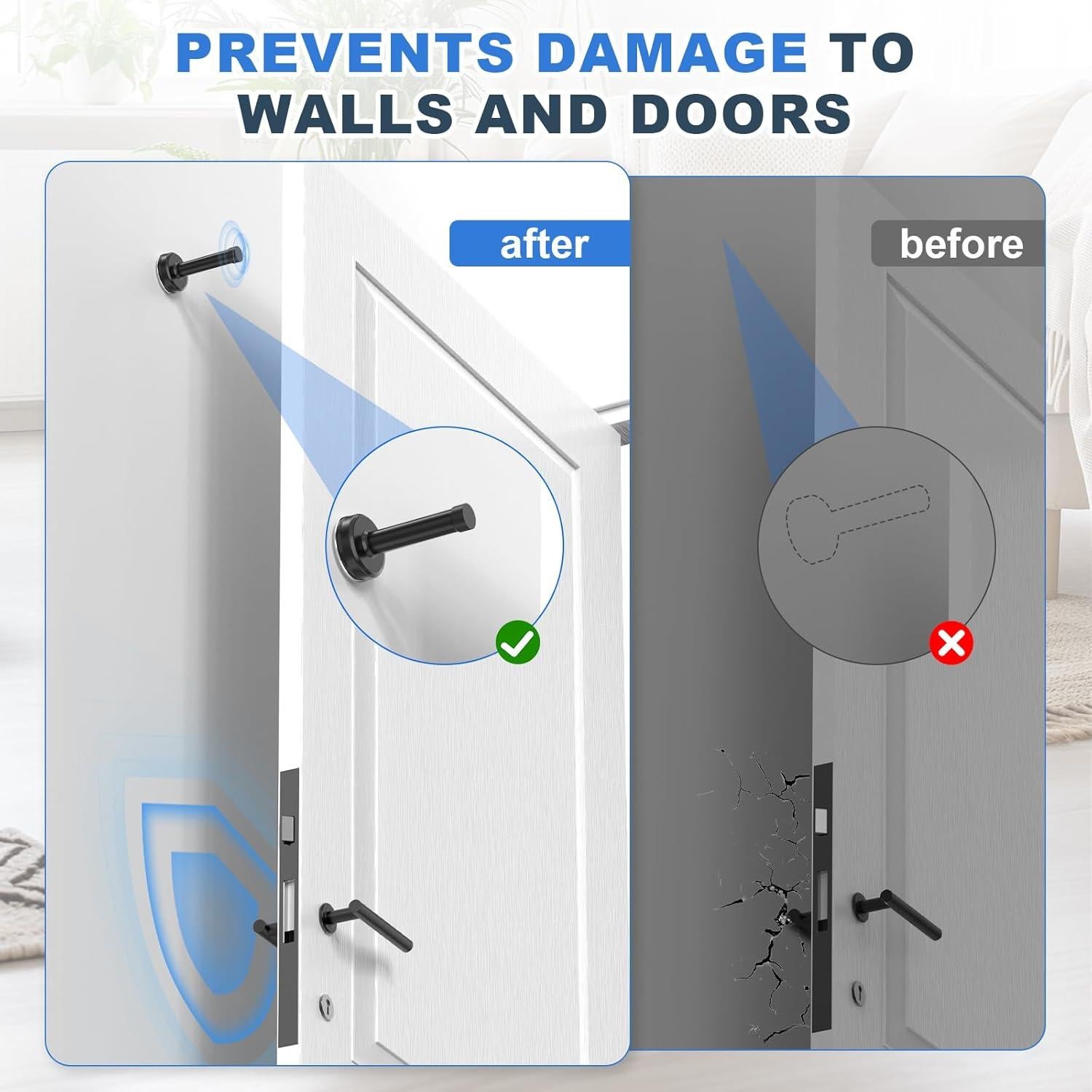 Topes de Puerta Profasion 2 Paquete Acero Inoxidable Negro