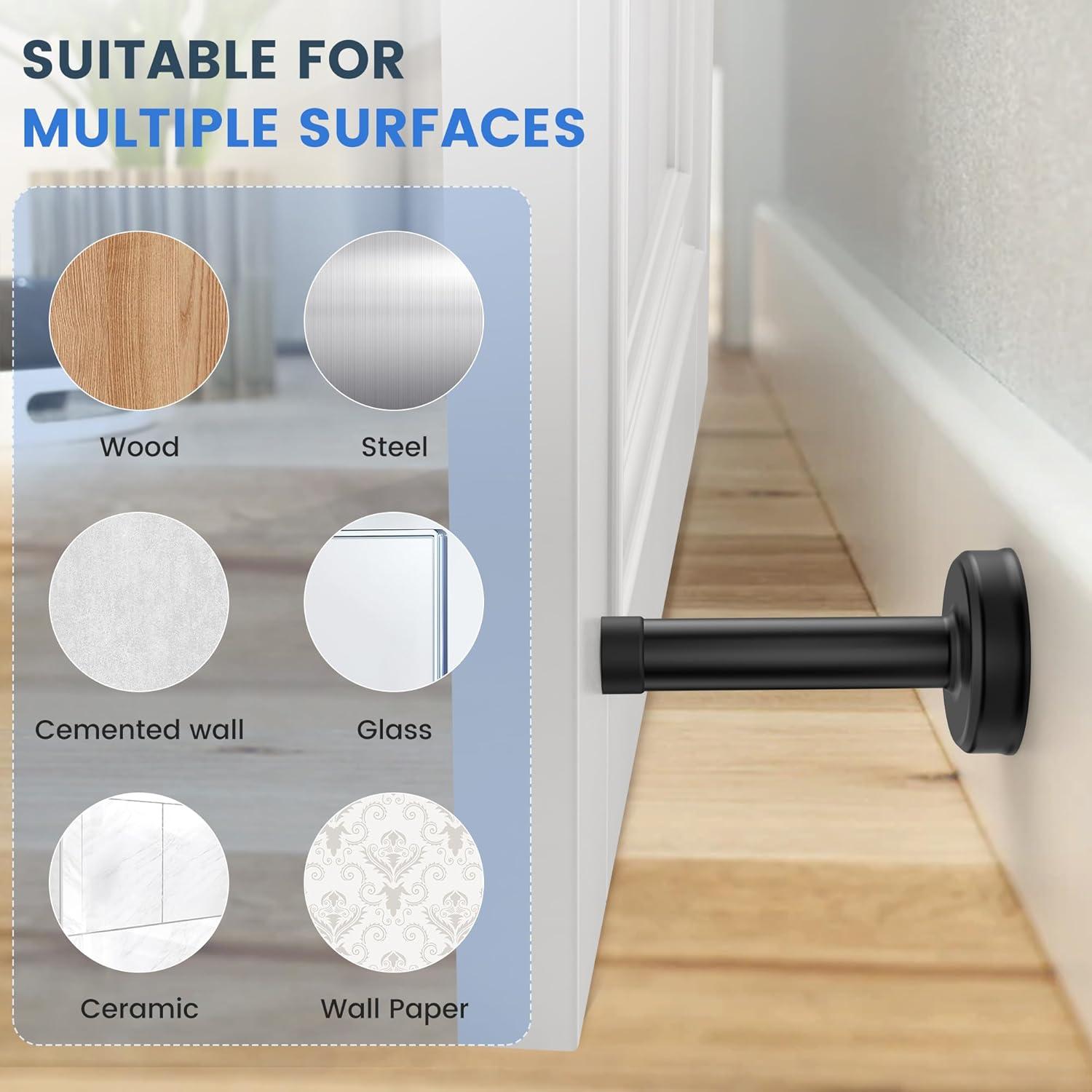 Topes de Puerta Profasion 2 Paquete Acero Inoxidable Negro