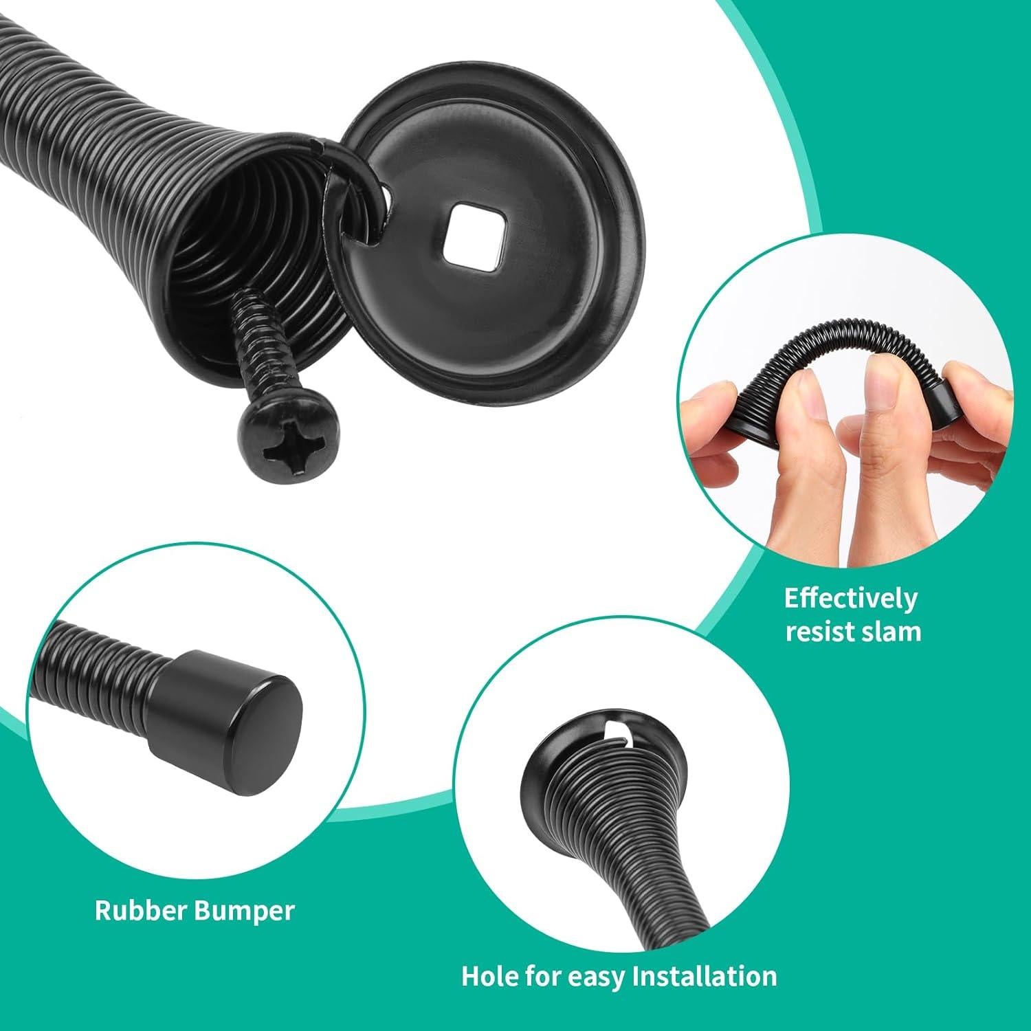 Paquete de 6 Paradas de Puerta ZUOYIGD Negras 8.3cm Alta Resistencia