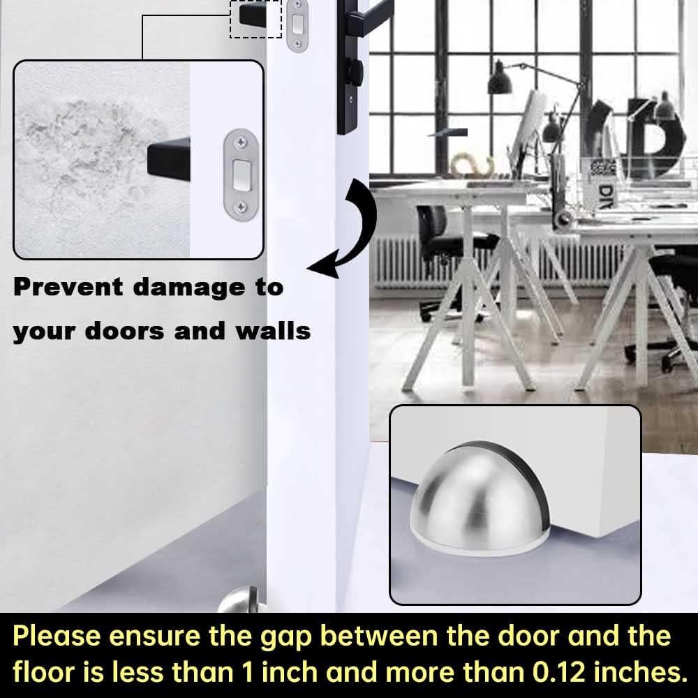 Paquete de 4 topes de puerta UELSTFLY de acero inoxidable