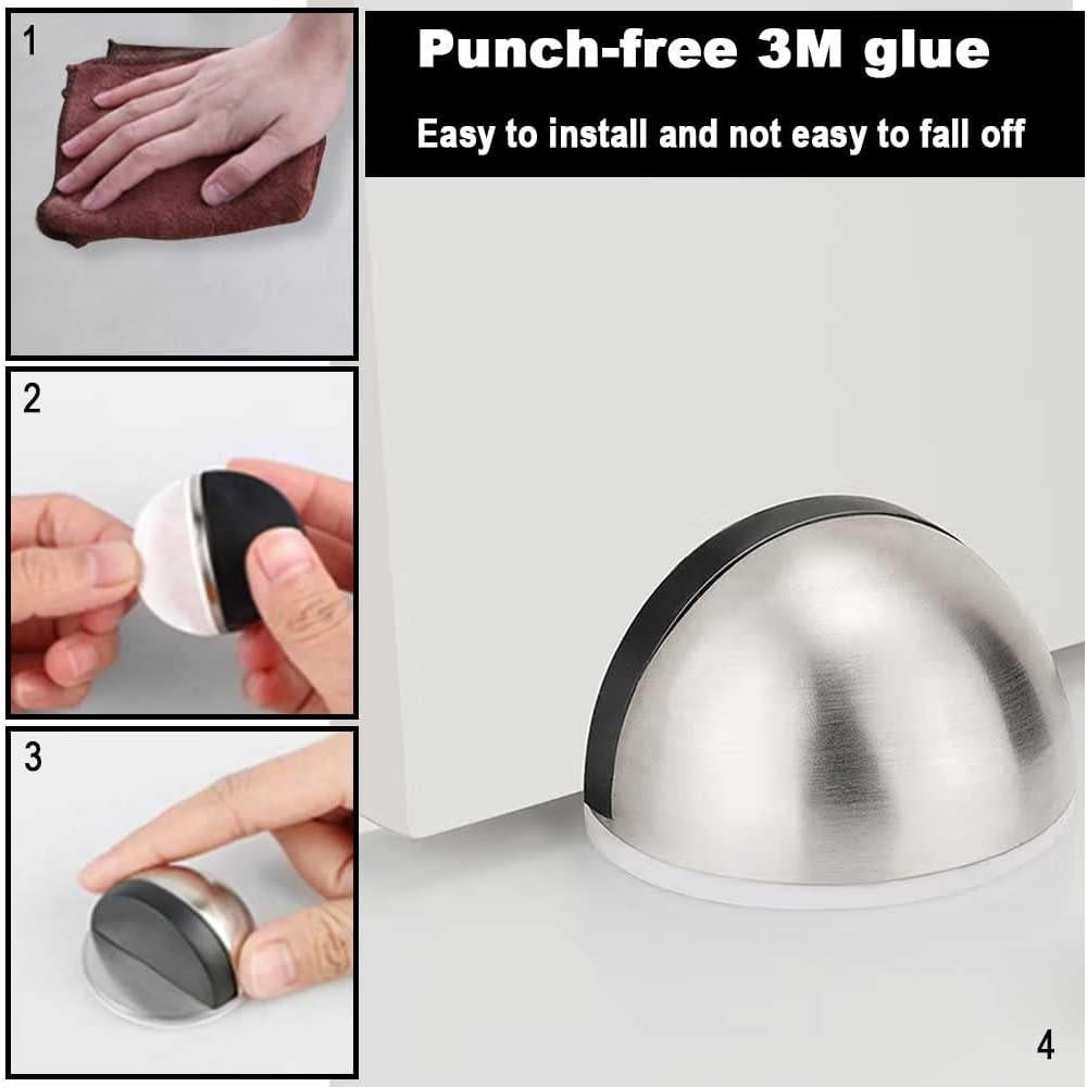 Paquete de 4 topes de puerta UELSTFLY de acero inoxidable