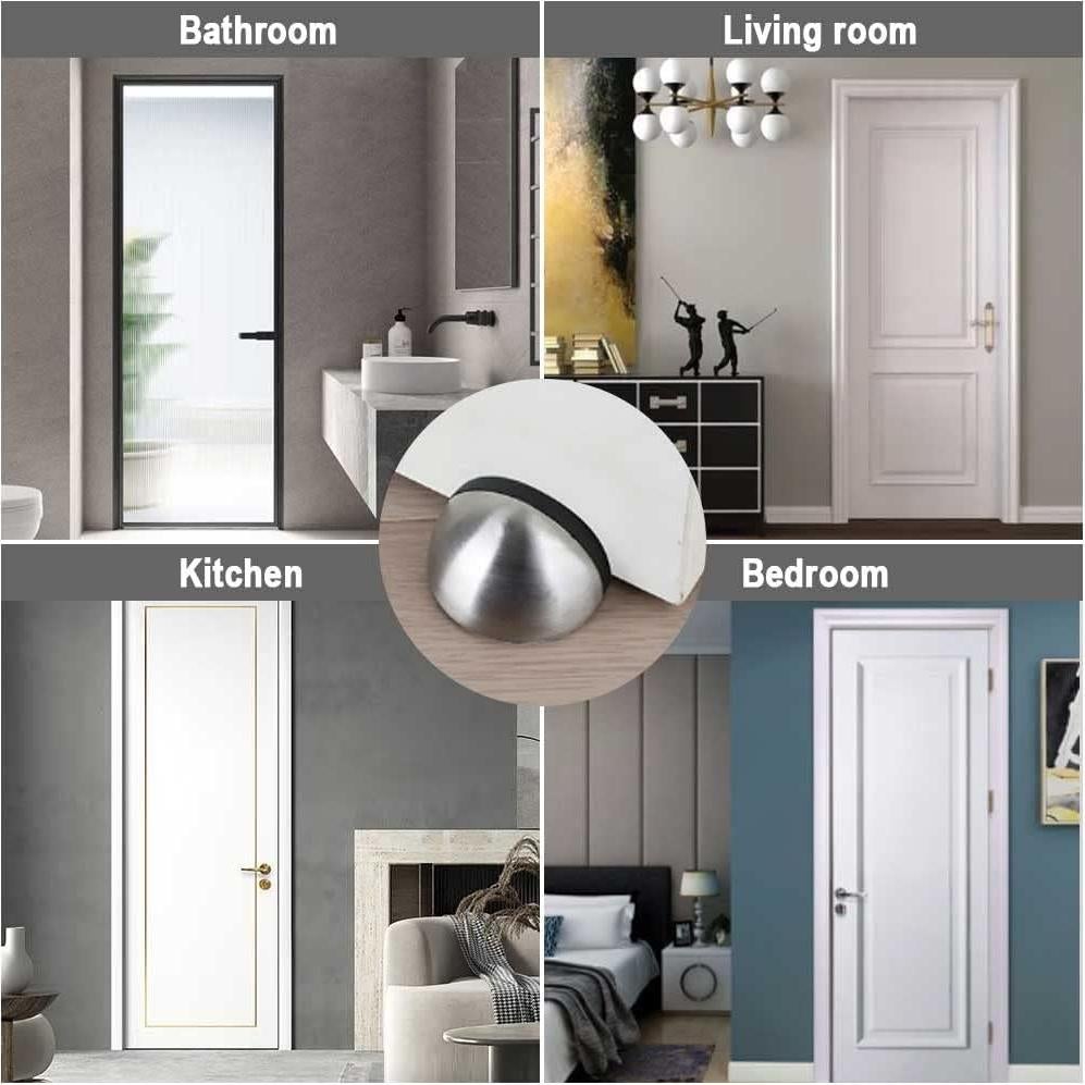 Paquete de 4 topes de puerta UELSTFLY de acero inoxidable