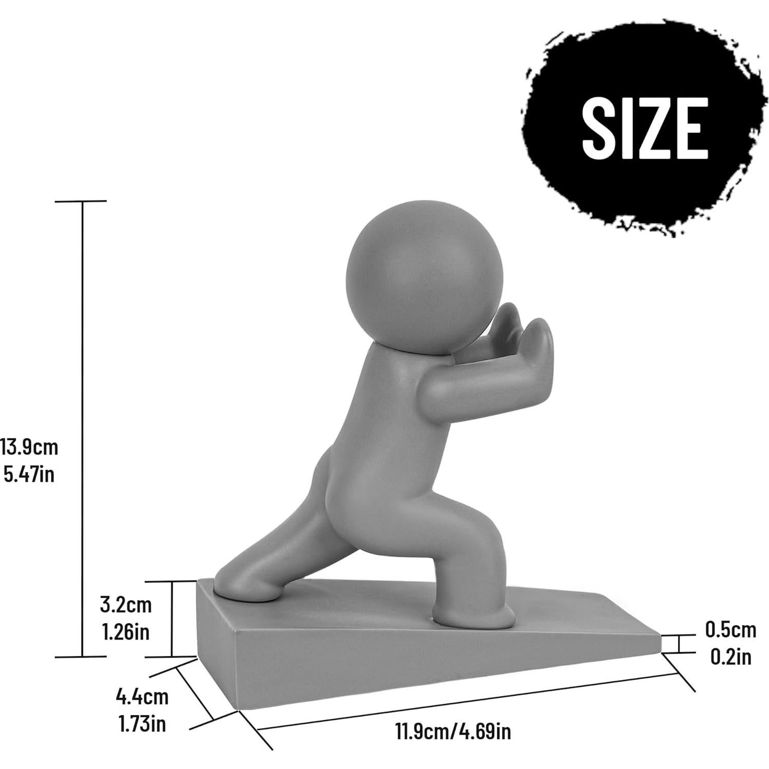 Tope de Puerta Decorativo Omoojee Gris Antideslizante 1 Pz