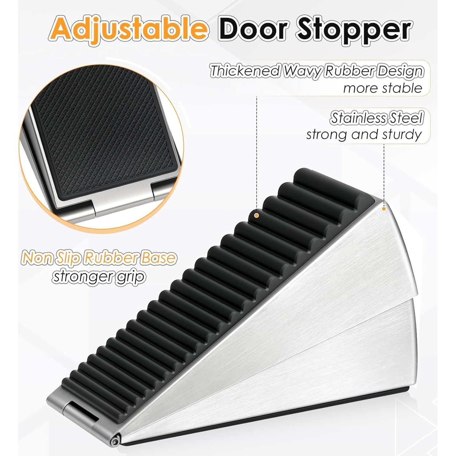 Tope de puerta HAIMST ajustable de goma y acero inoxidable