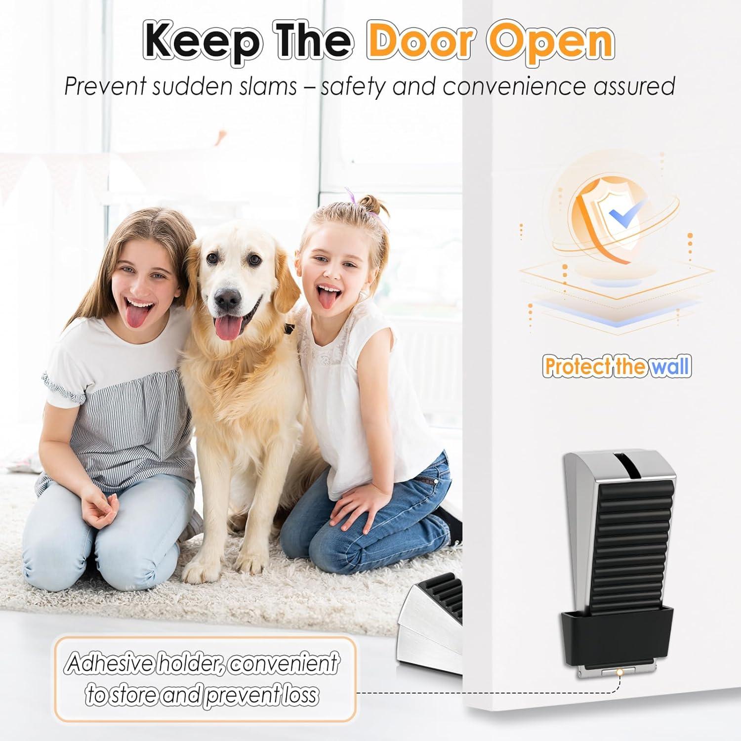 Tope de puerta HAIMST ajustable de goma y acero inoxidable