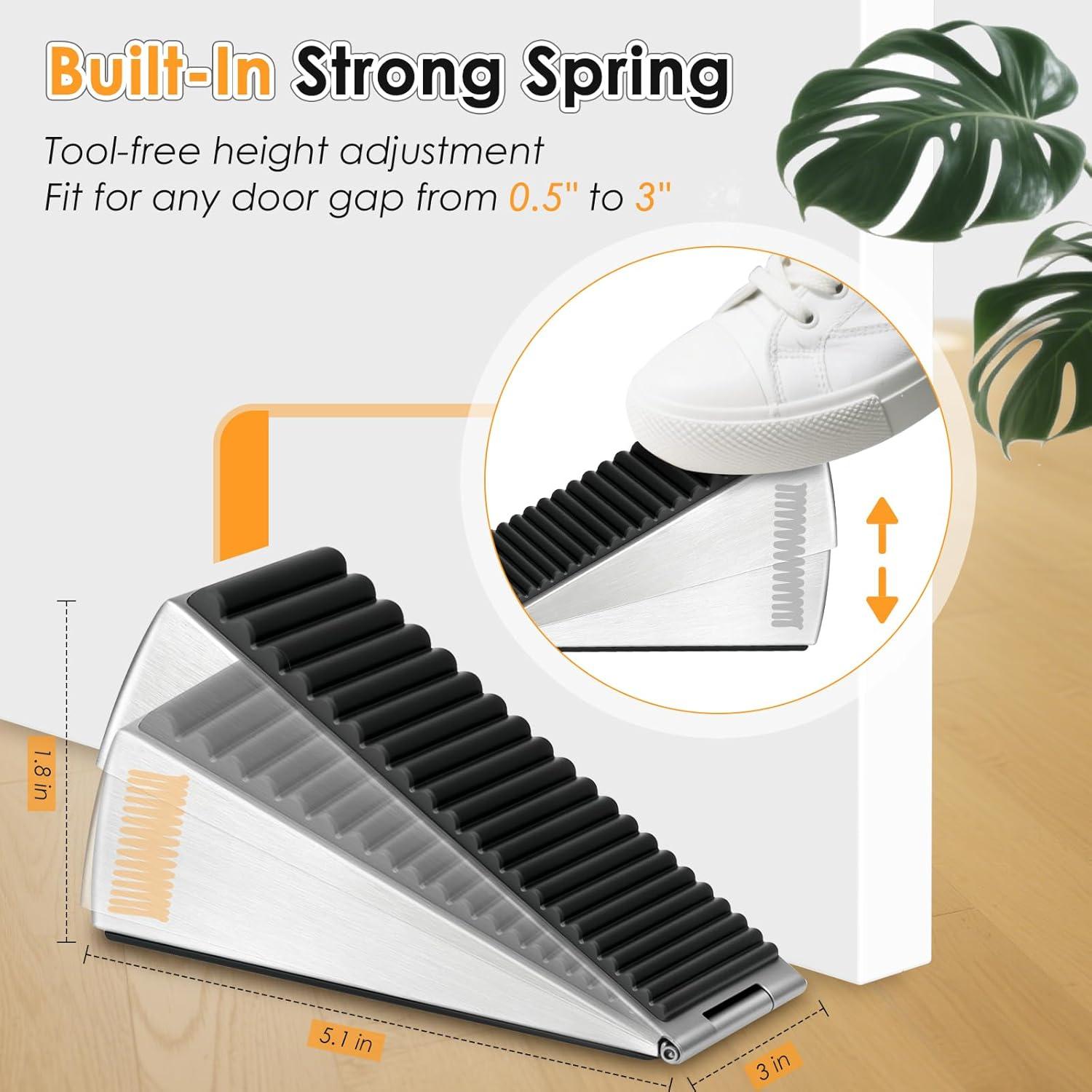 Tope de puerta HAIMST ajustable de goma y acero inoxidable