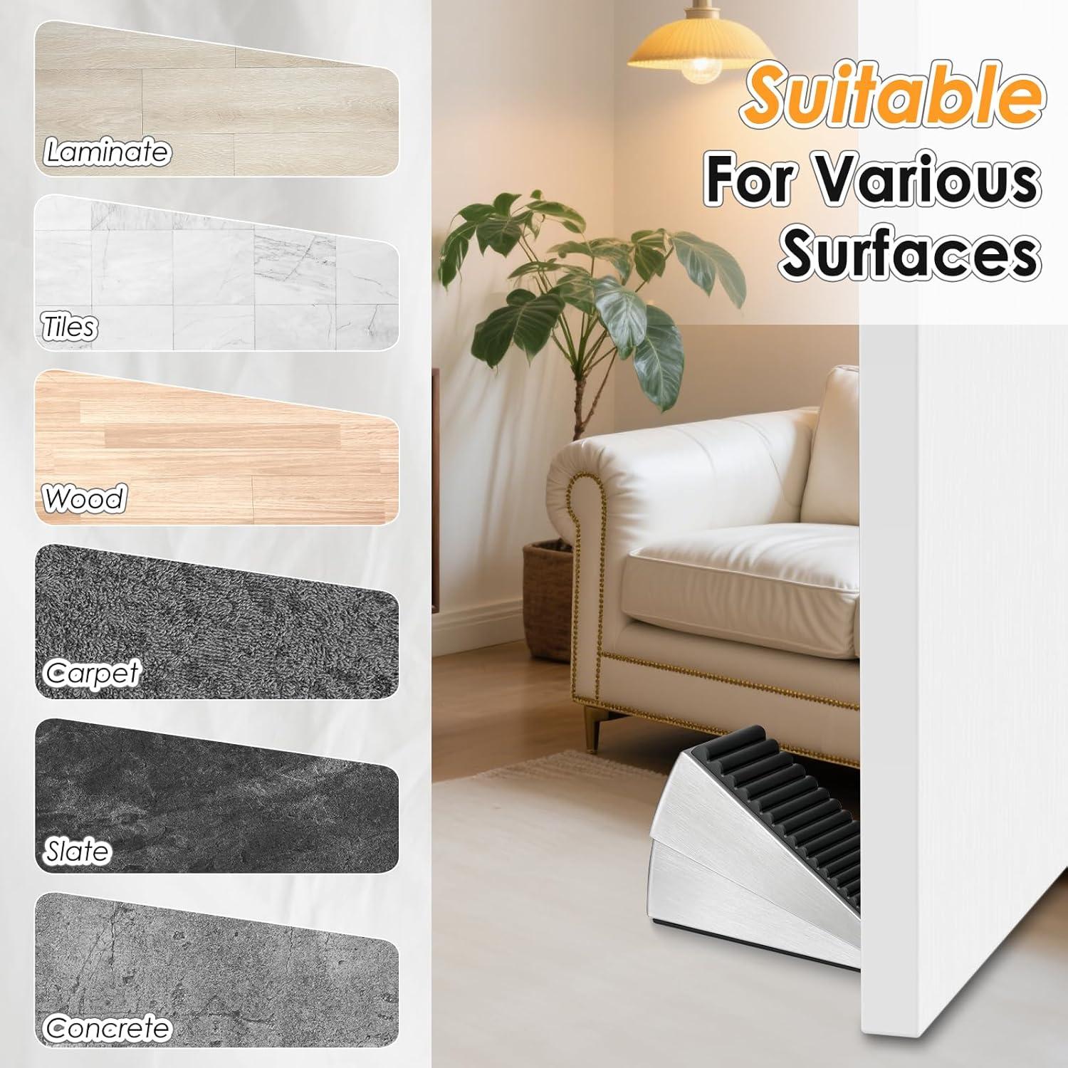 Tope de puerta HAIMST ajustable de goma y acero inoxidable