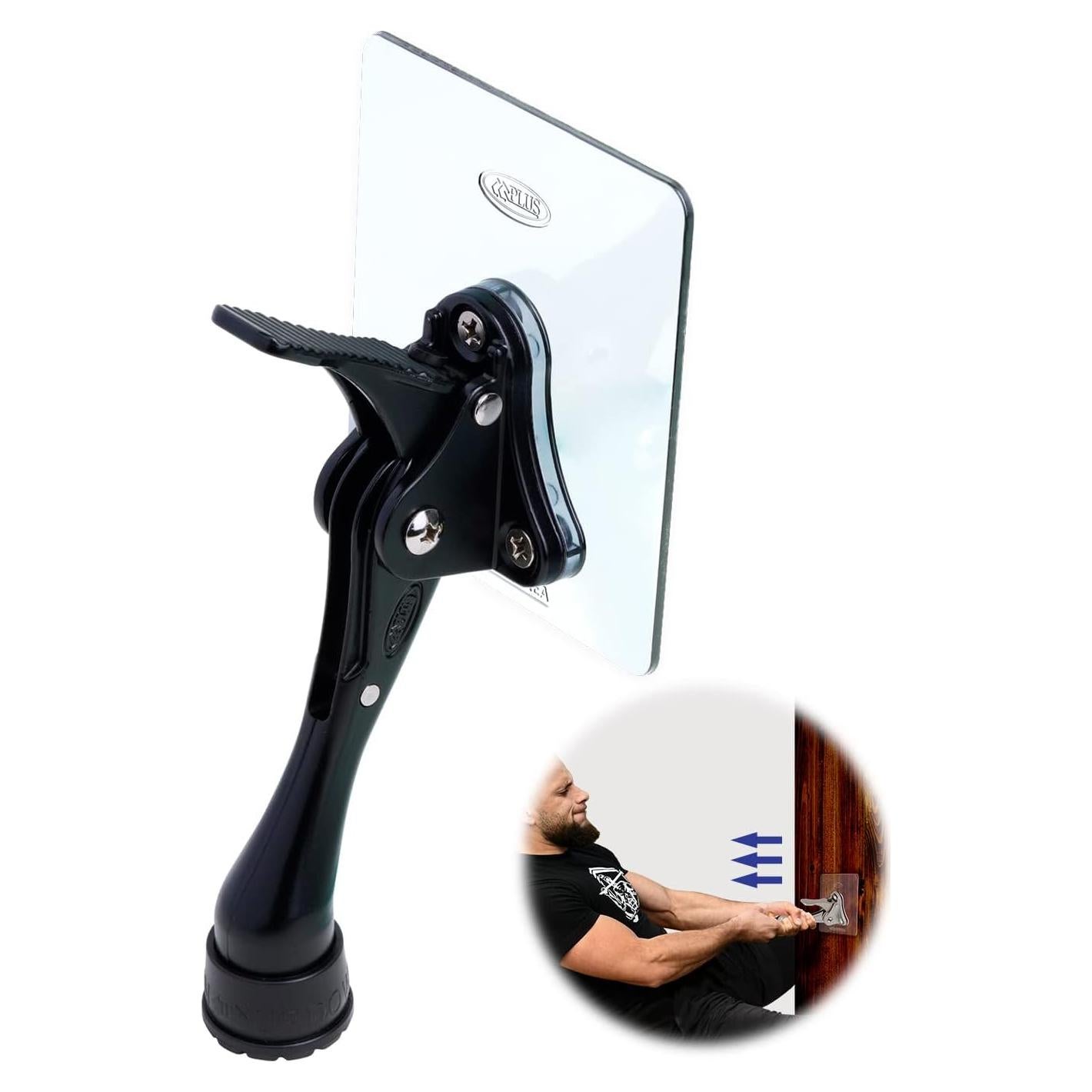 Tope de puerta adhesivo HASHI negro, instalación sin perforar