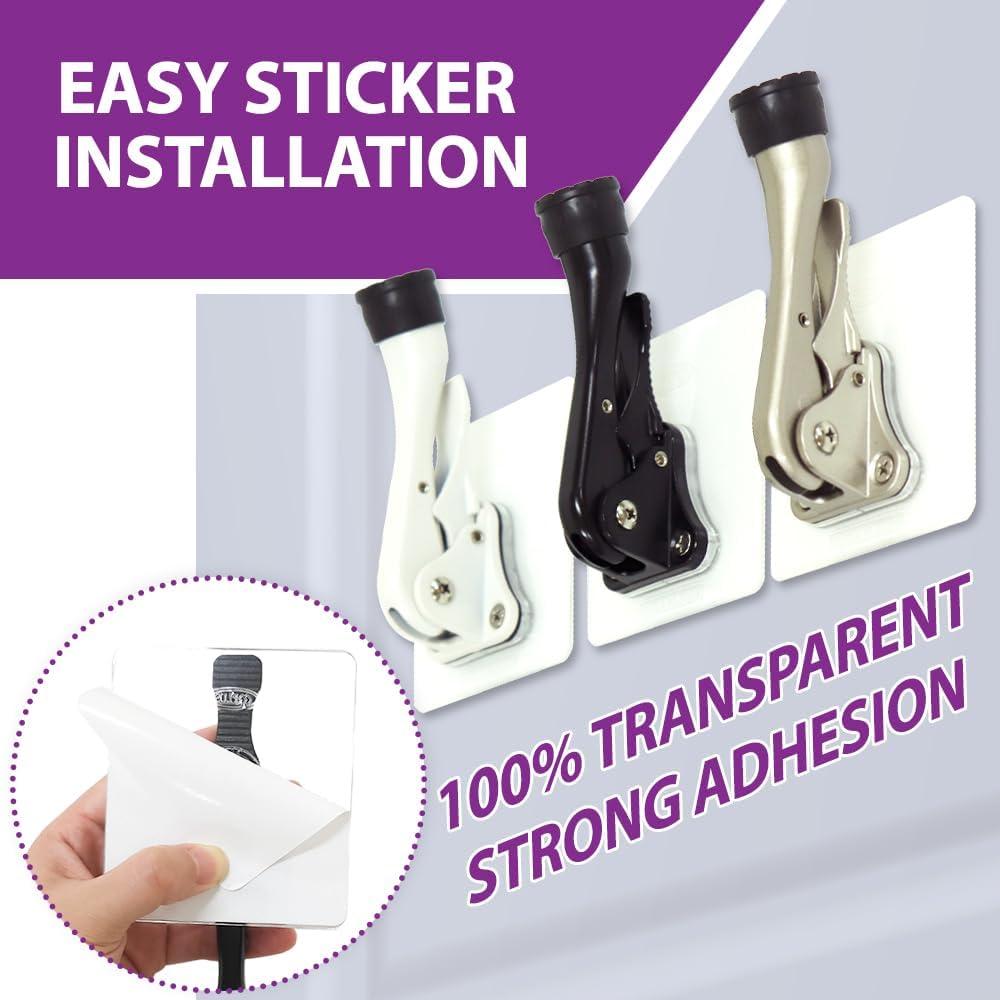 Tope de puerta adhesivo HASHI negro, instalación sin perforar