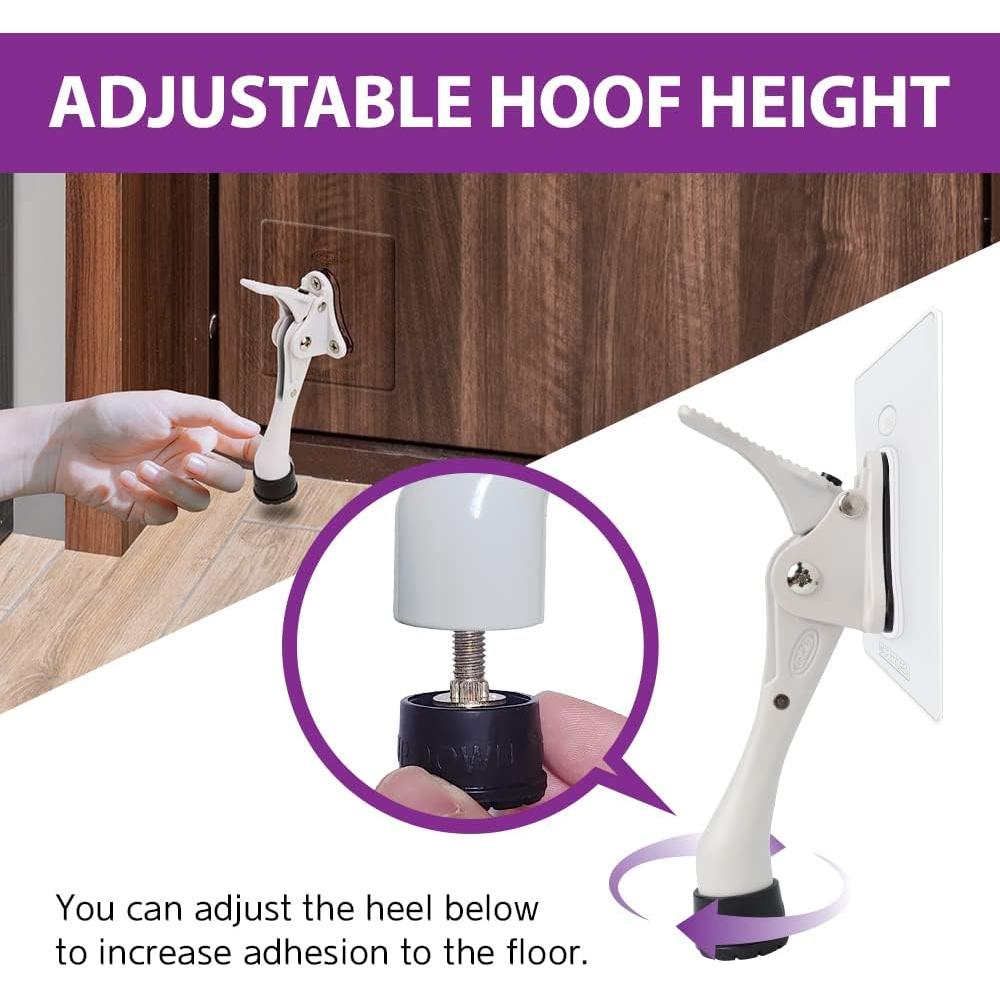 Tope de puerta adhesivo HASHI negro, instalación sin perforar