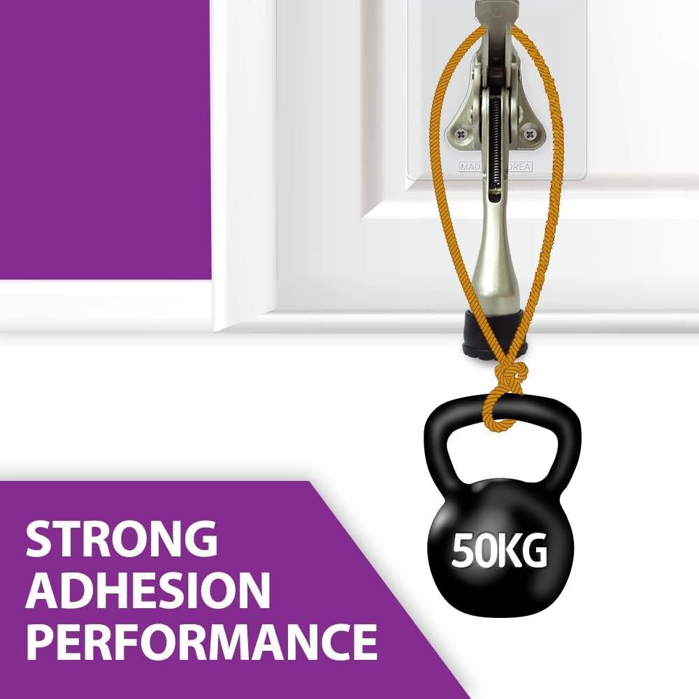 Tope de puerta adhesivo HASHI negro, instalación sin perforar