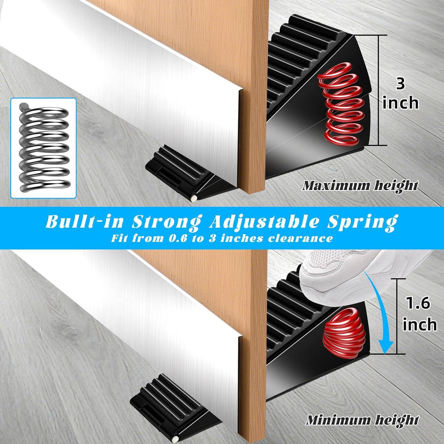 Tope de puerta BHYTAKI grande y resistente, ajuste de resorte