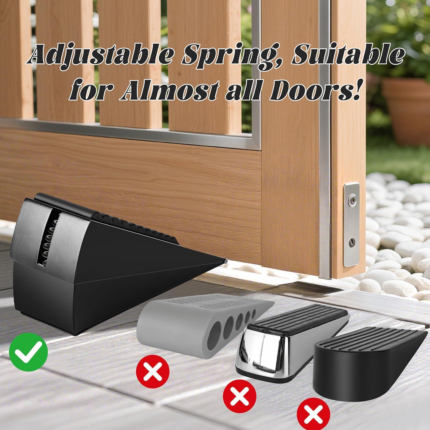 Tope de puerta BHYTAKI grande y resistente, ajuste de resorte