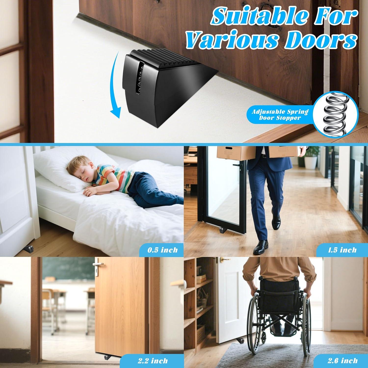 Tope de puerta BHYTAKI grande y resistente, ajuste de resorte