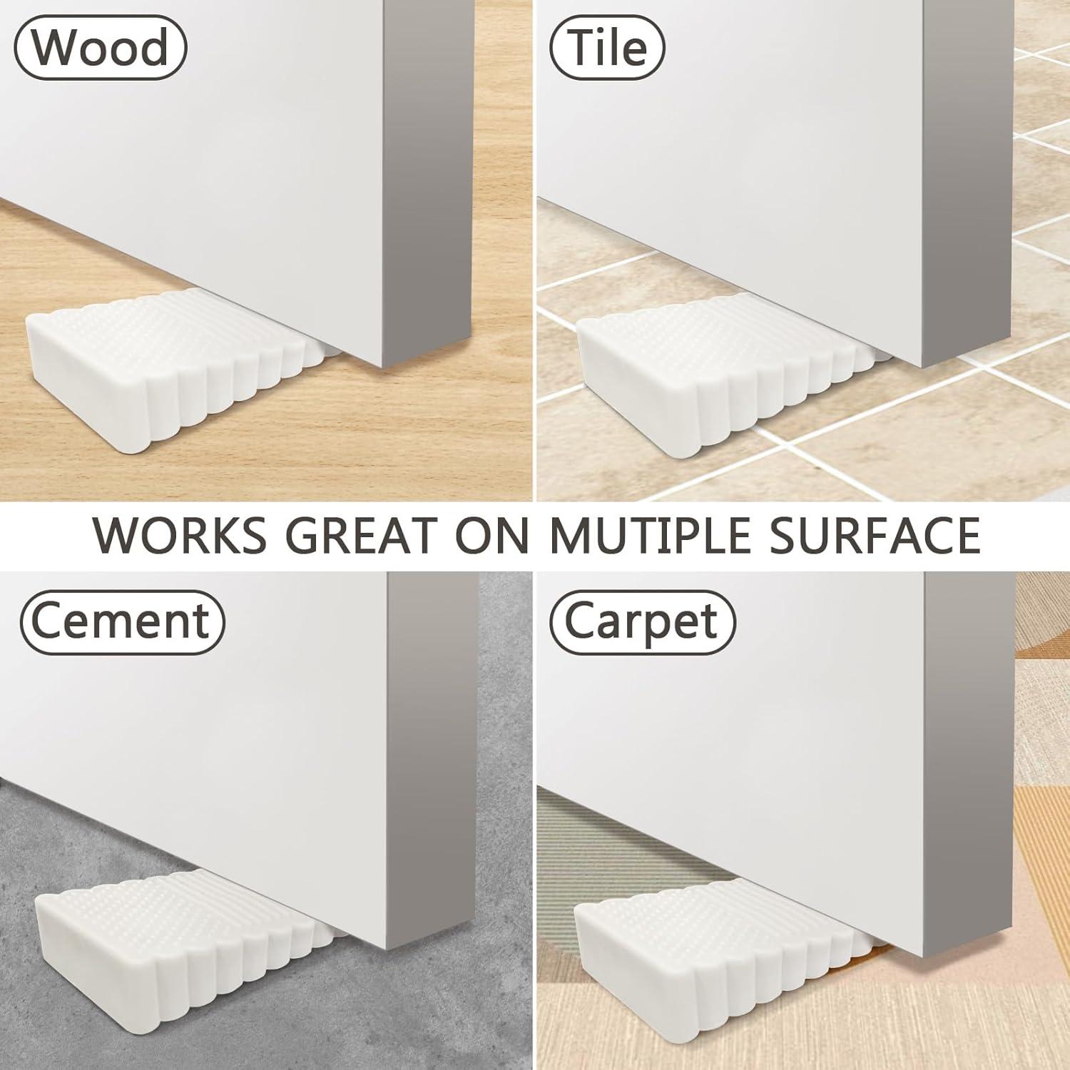 Paquete de 4 topes de puerta YOLCAR blancos antirayaduras