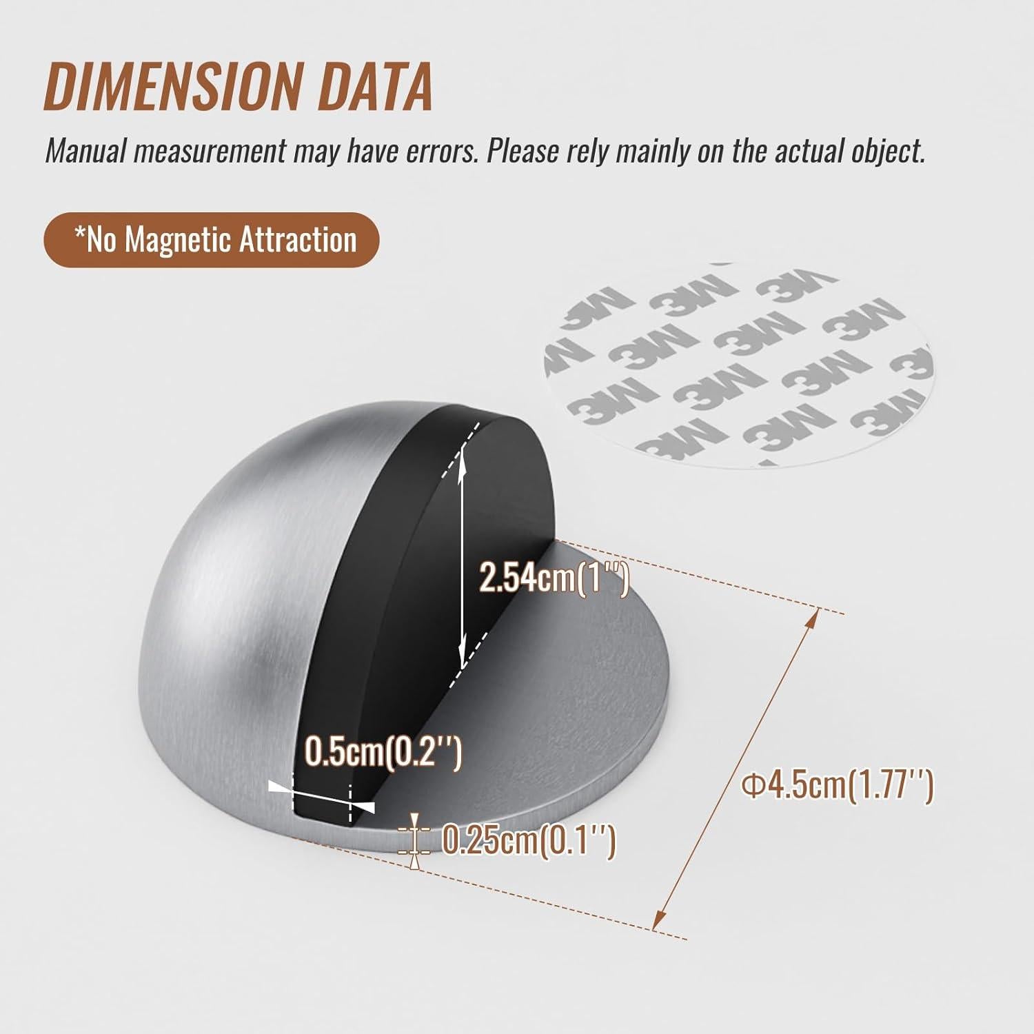 Tope de puerta LTIYITL de acero inoxidable autoadhesivo - 4 piezas