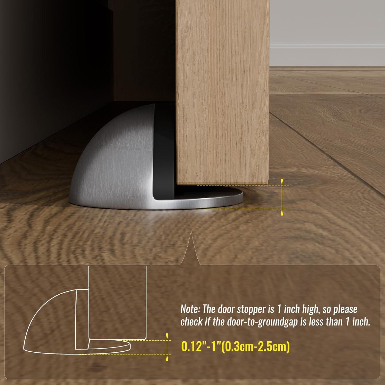 Tope de puerta LTIYITL de acero inoxidable autoadhesivo - 4 piezas