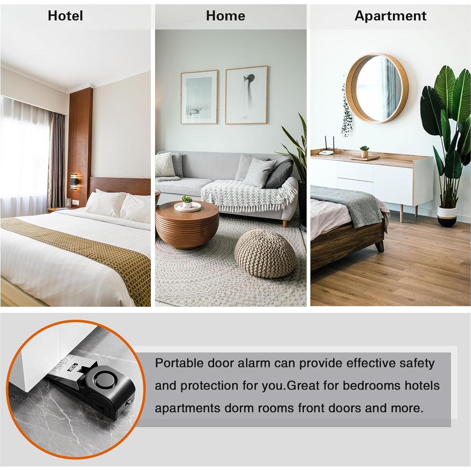 Paquete de 2 Alarmas de Puerta Portátiles HNHMT 120dB