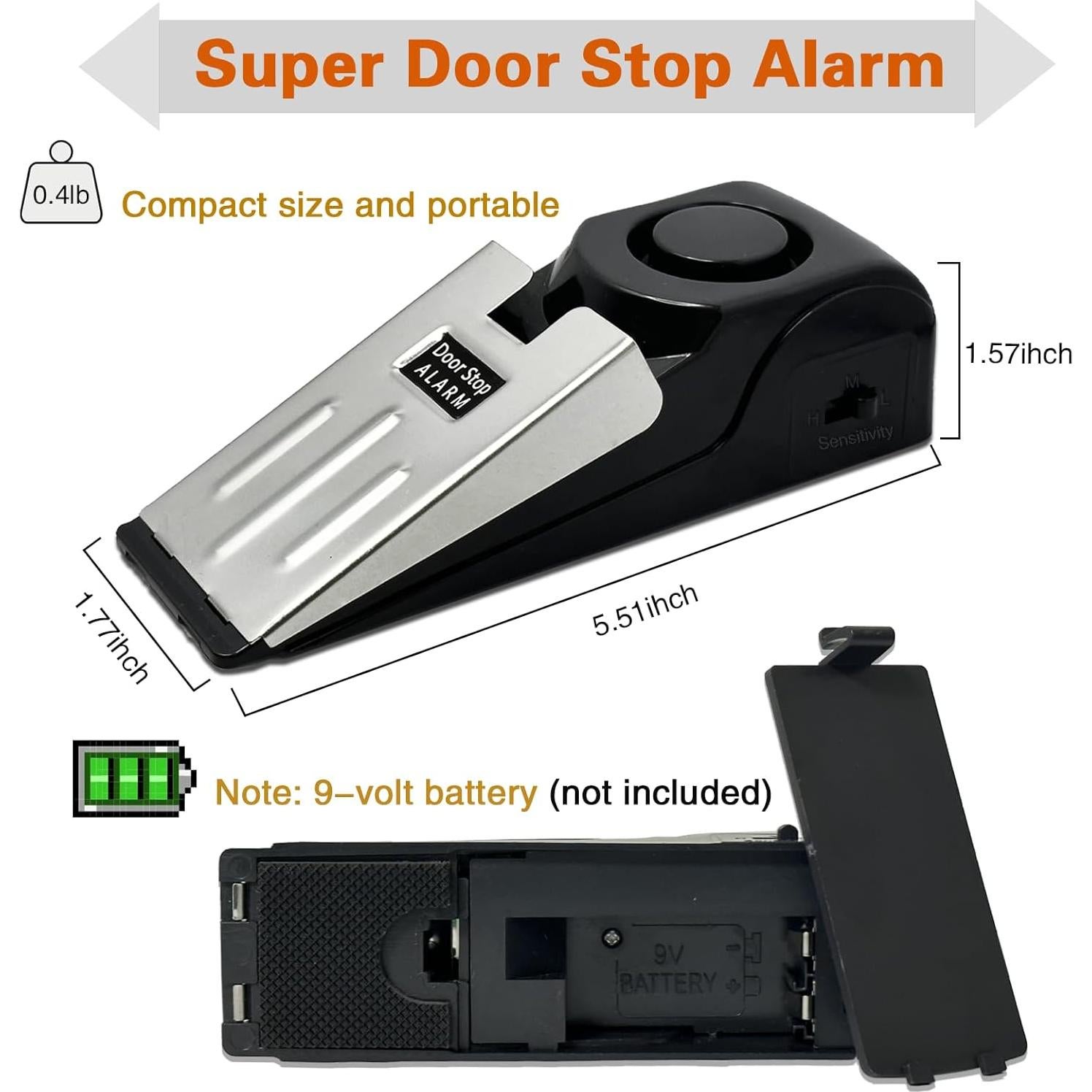 Paquete de 2 Alarmas de Puerta Portátiles HNHMT 120dB