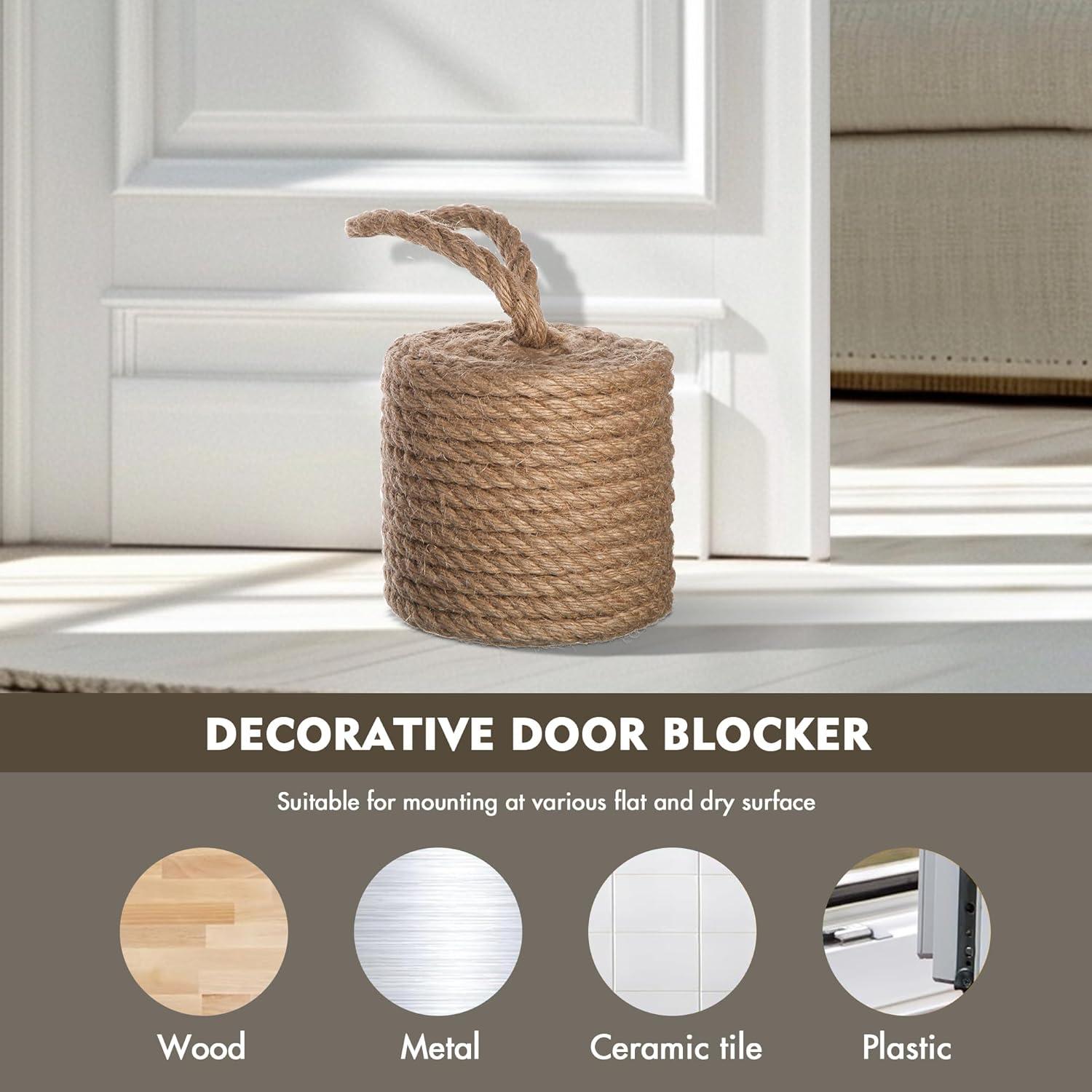 Tope de puerta cilíndrico Zoeynex de yute natural 1.59 kg