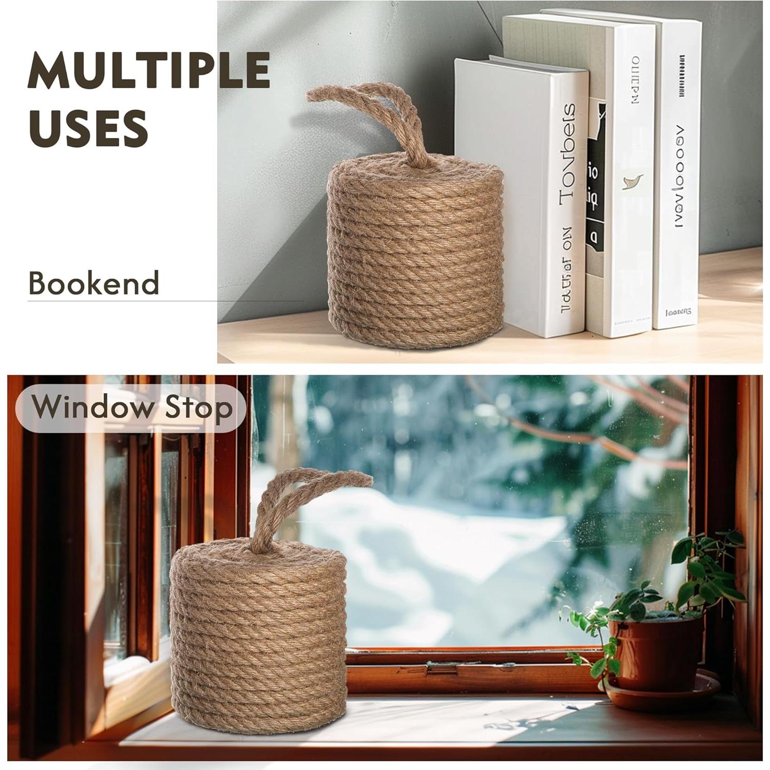 Tope de puerta cilíndrico Zoeynex de yute natural 1.59 kg